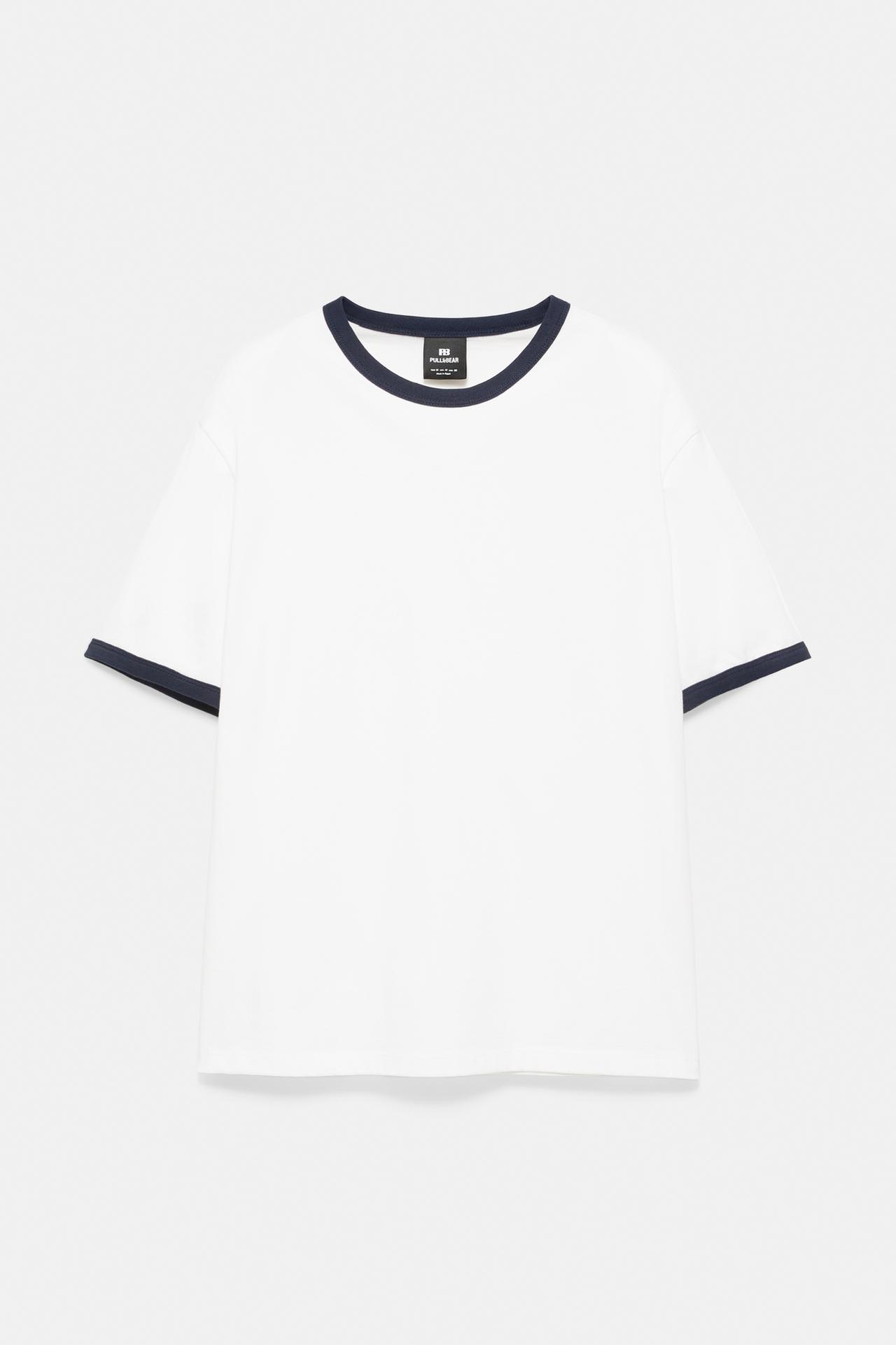 Contrast trim T-shirt — Off white