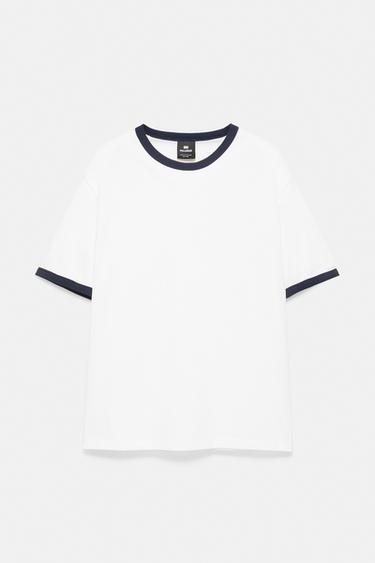 Contrast trim T-shirt — Off white 5