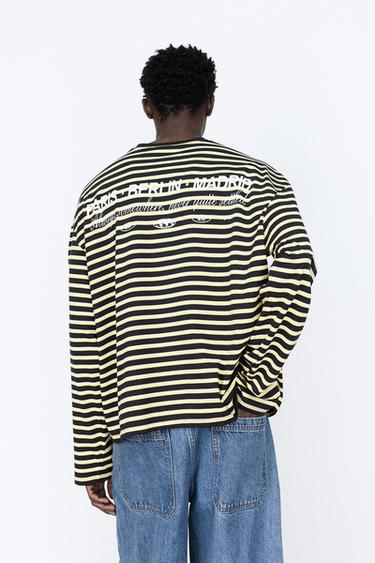 Striped T-shirt with text — Yellow 5