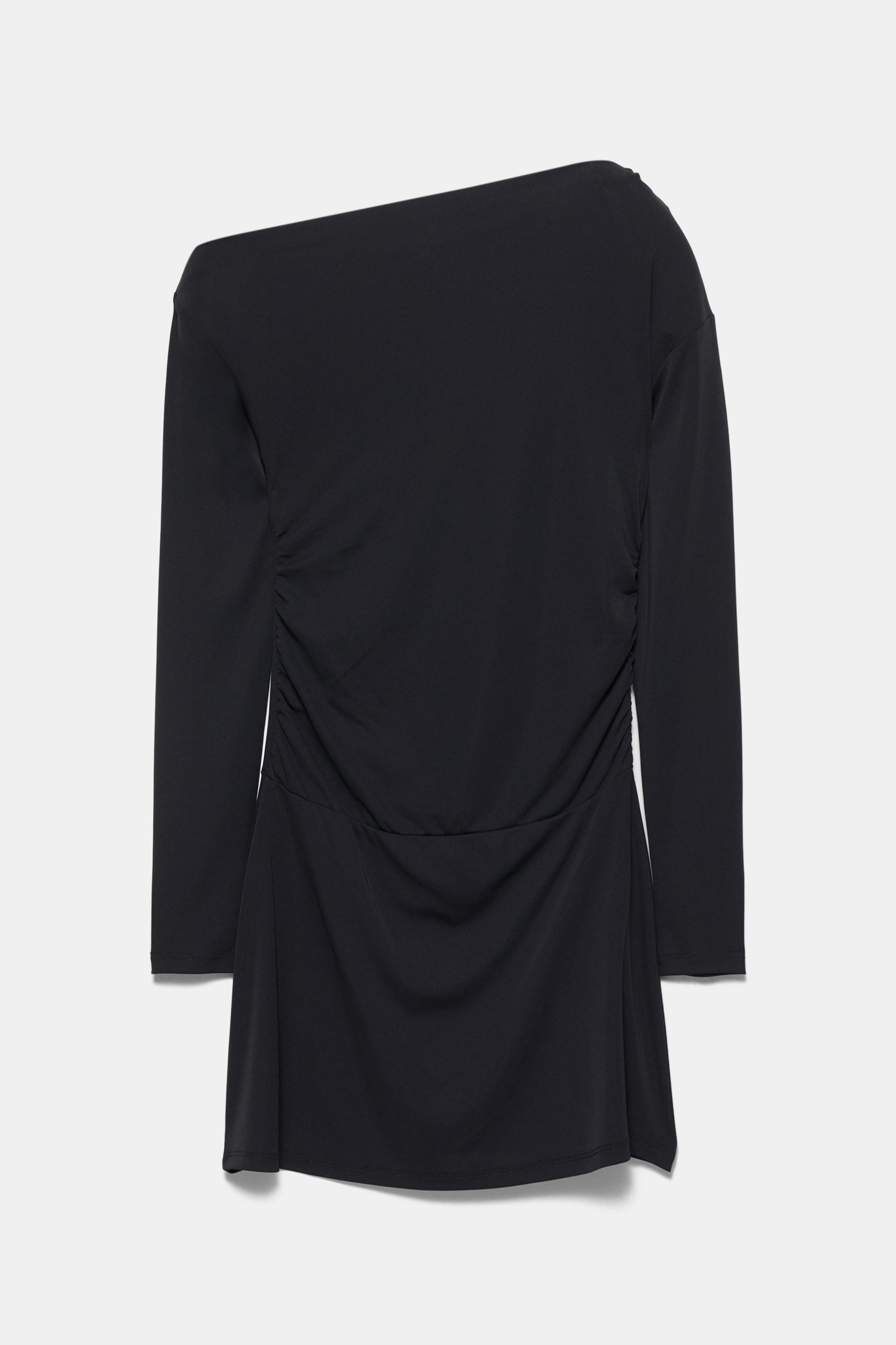 Short asymmetric dress — Black