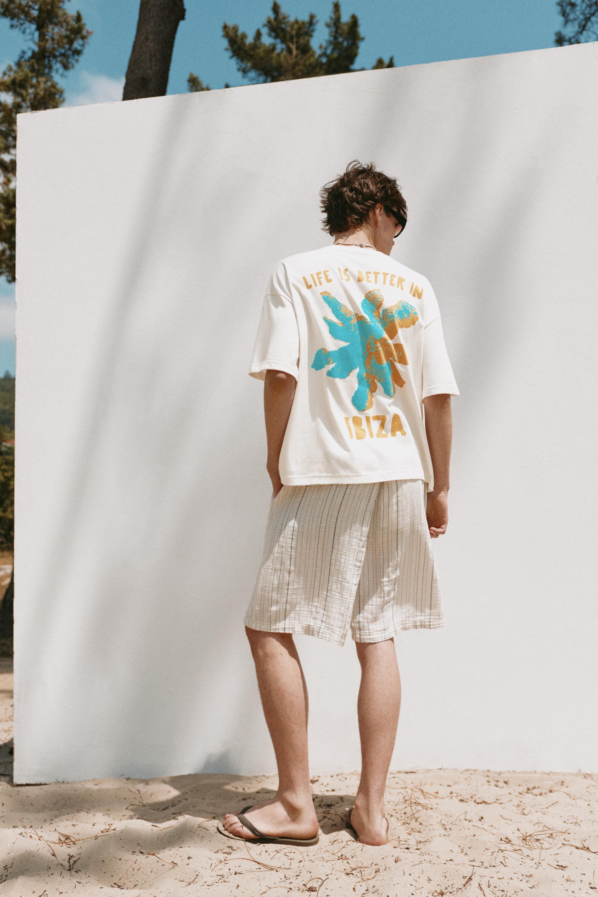 Ibiza graphic boxy-fit T-shirt — White