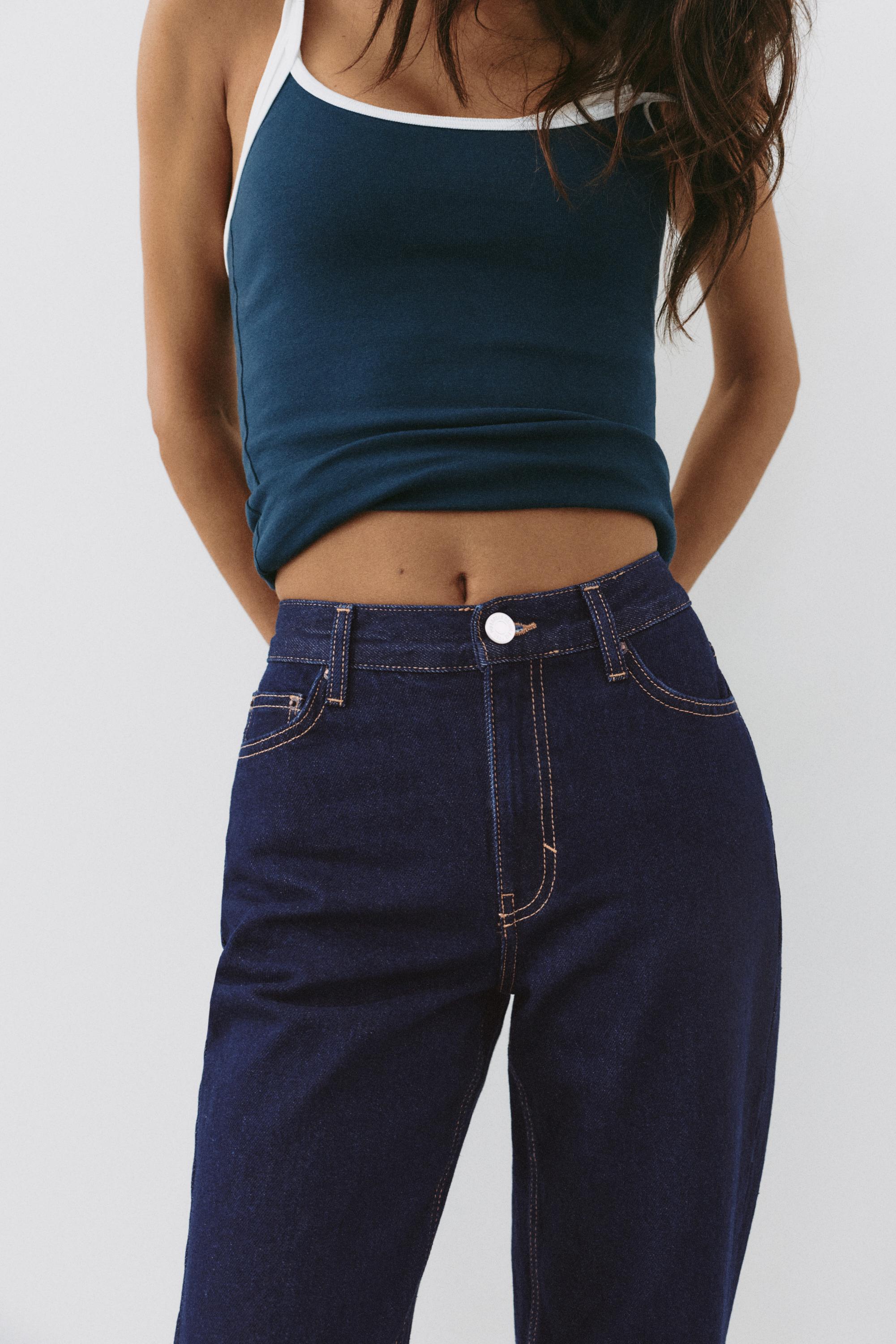 High-waist mom jeans — Ink blue