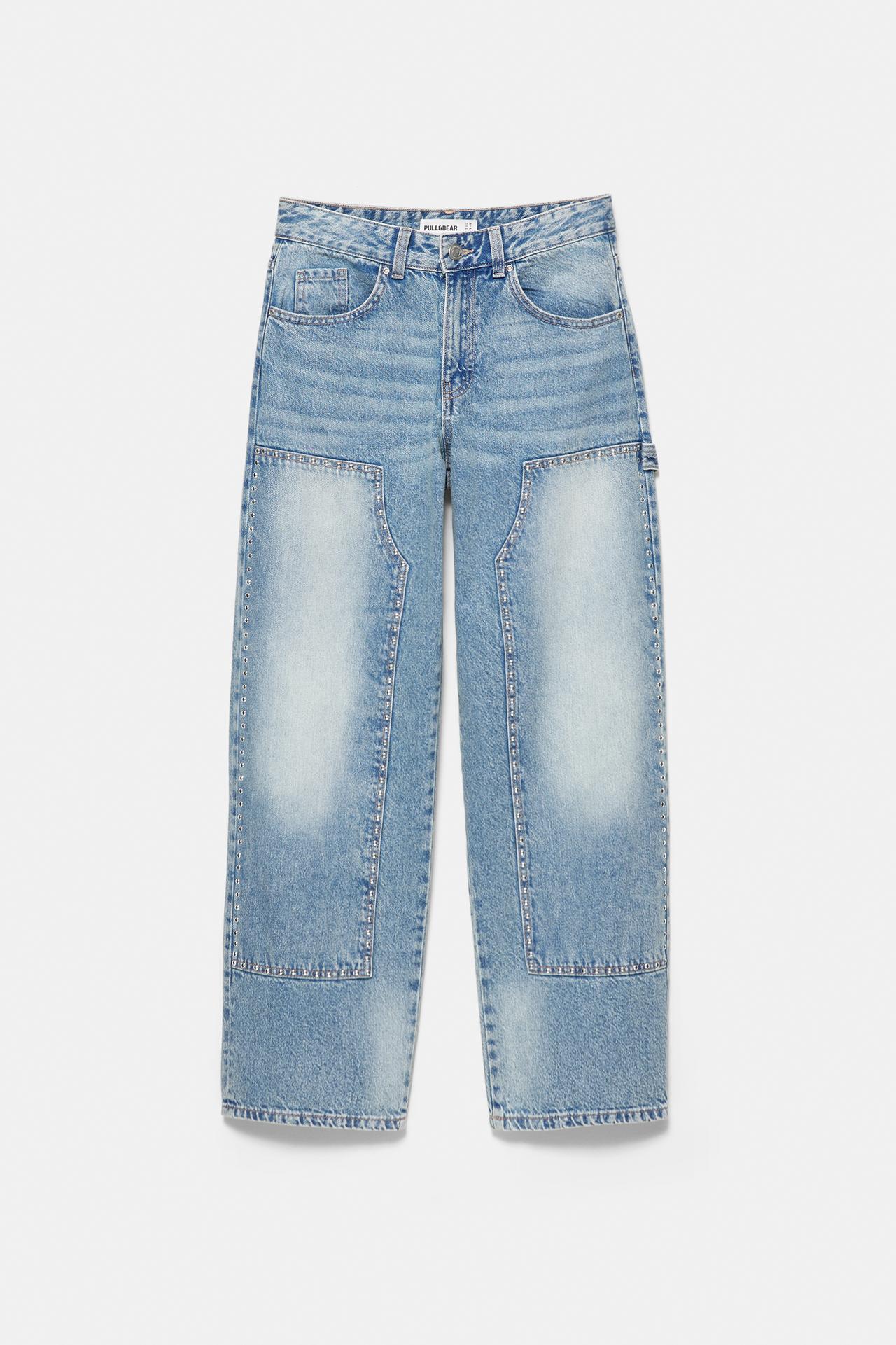 Studded baggy jeans — Pale blue