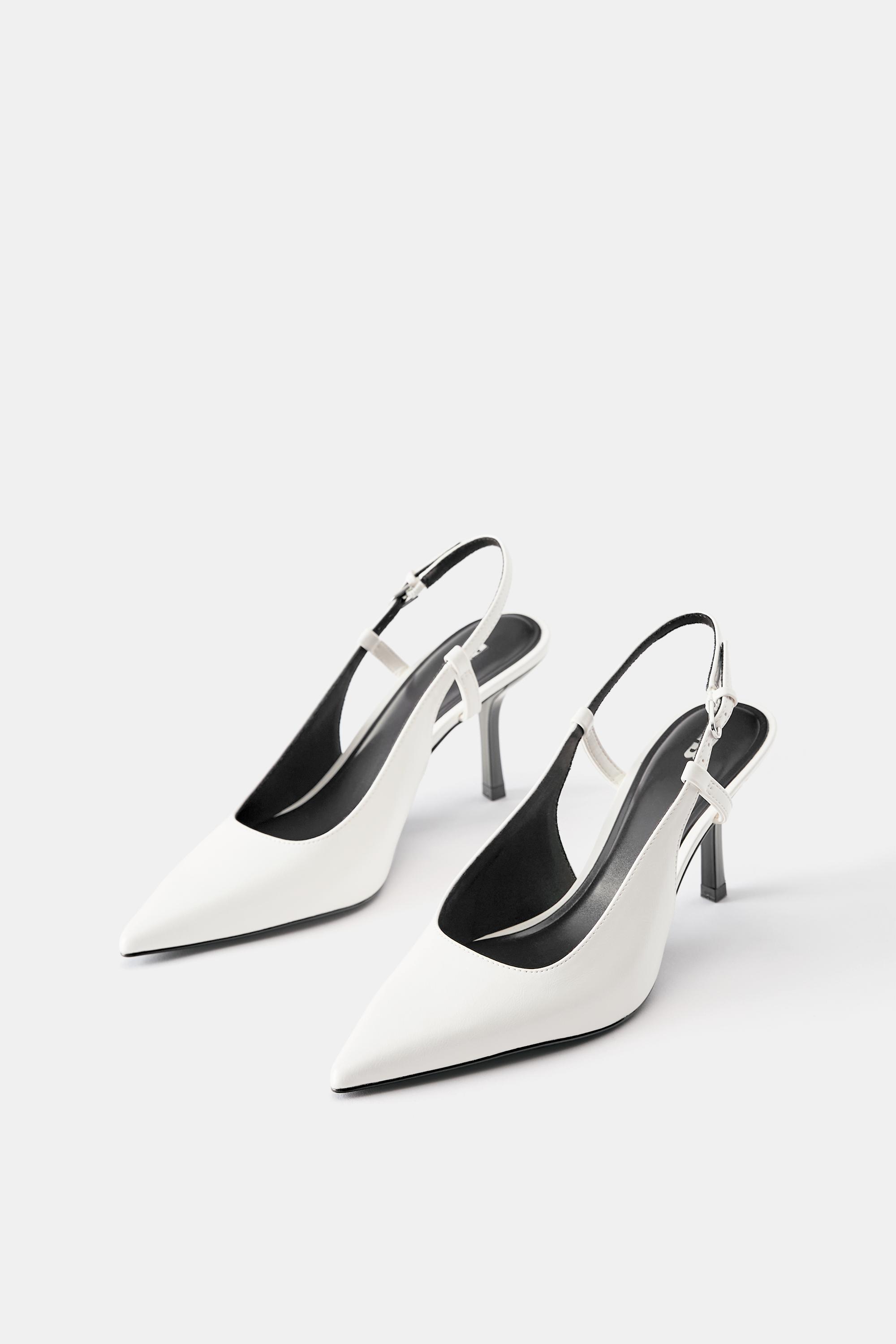 Slingback high-heel shoes — White