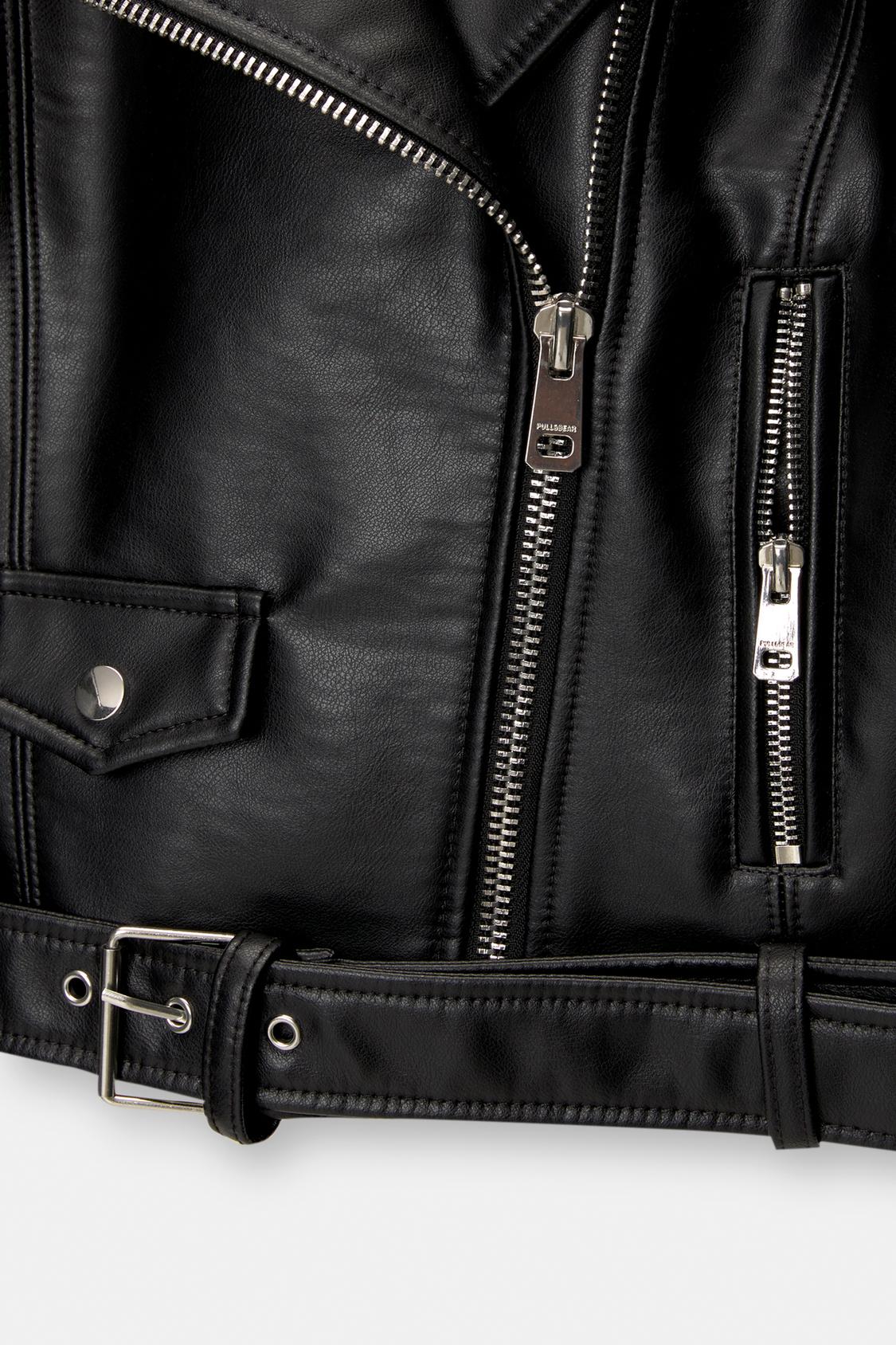 Cazadora Biker Piel Pull And Bear Cazadora Biker Piel Pull And