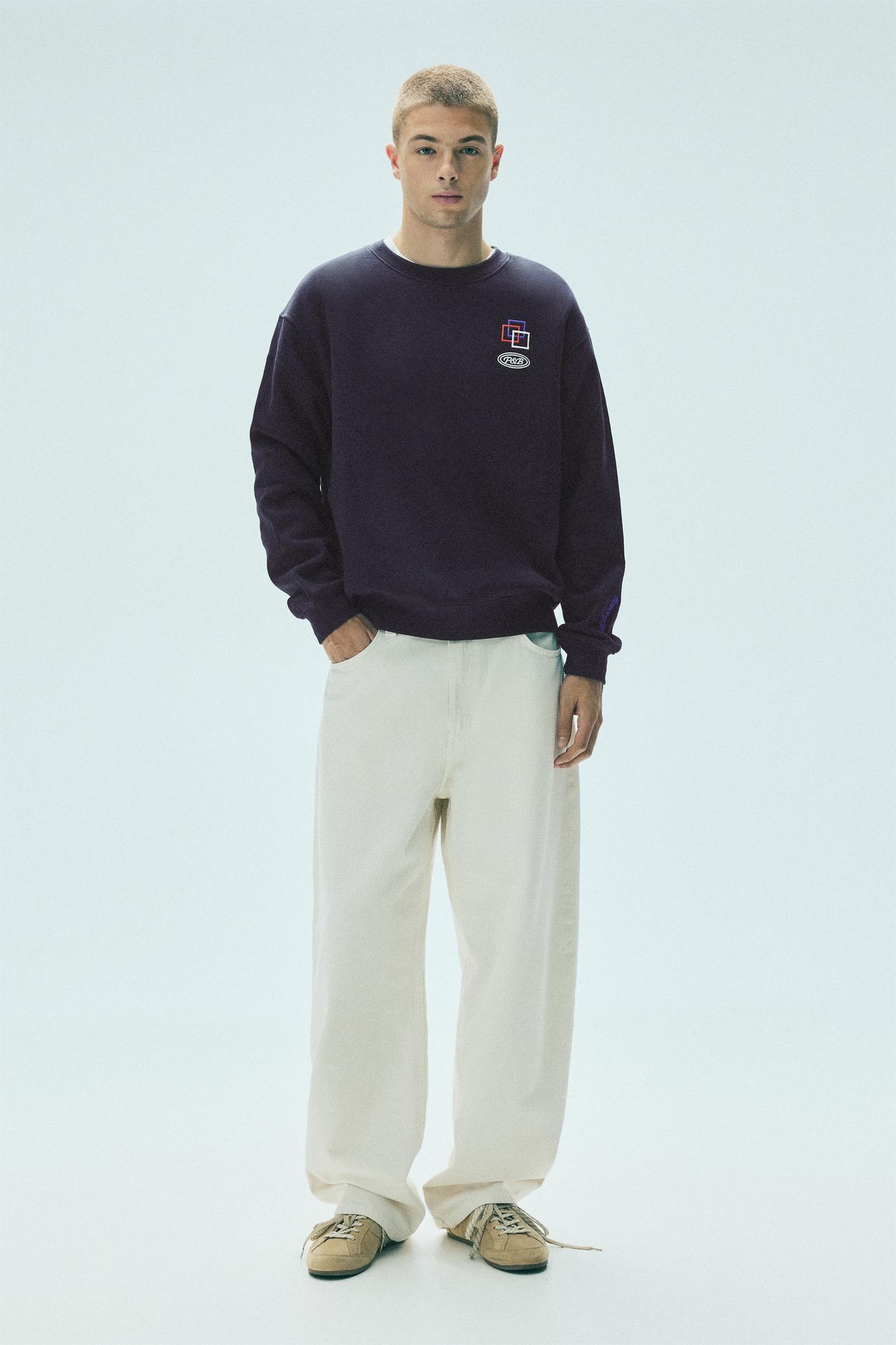 Boxy graphic sweatshirt — Navy