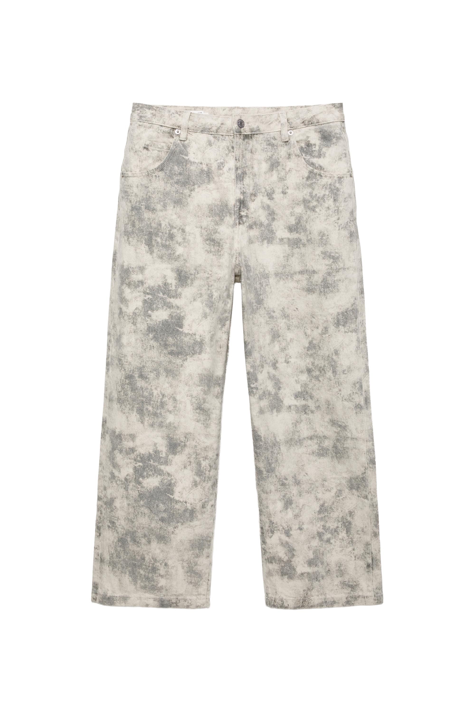 Desenli geniş paça pantolon - Görsel 5