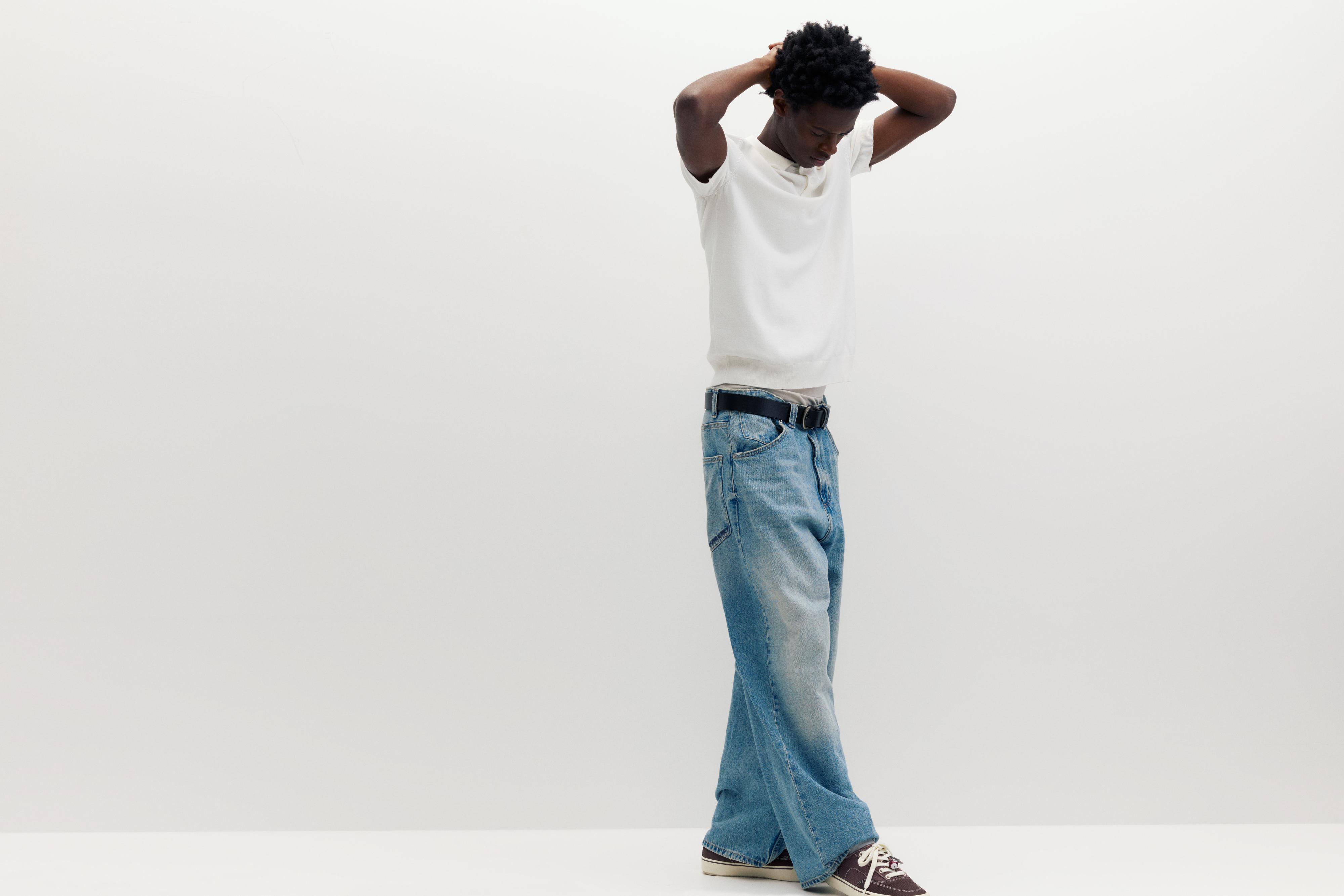 Short sleeve knit polo shirt — Off white