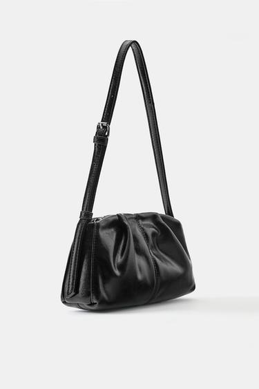 Suede pleated shoulder bag — Black 3