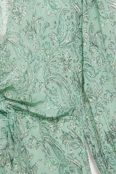 Printed gathered romper — Turquoise 8