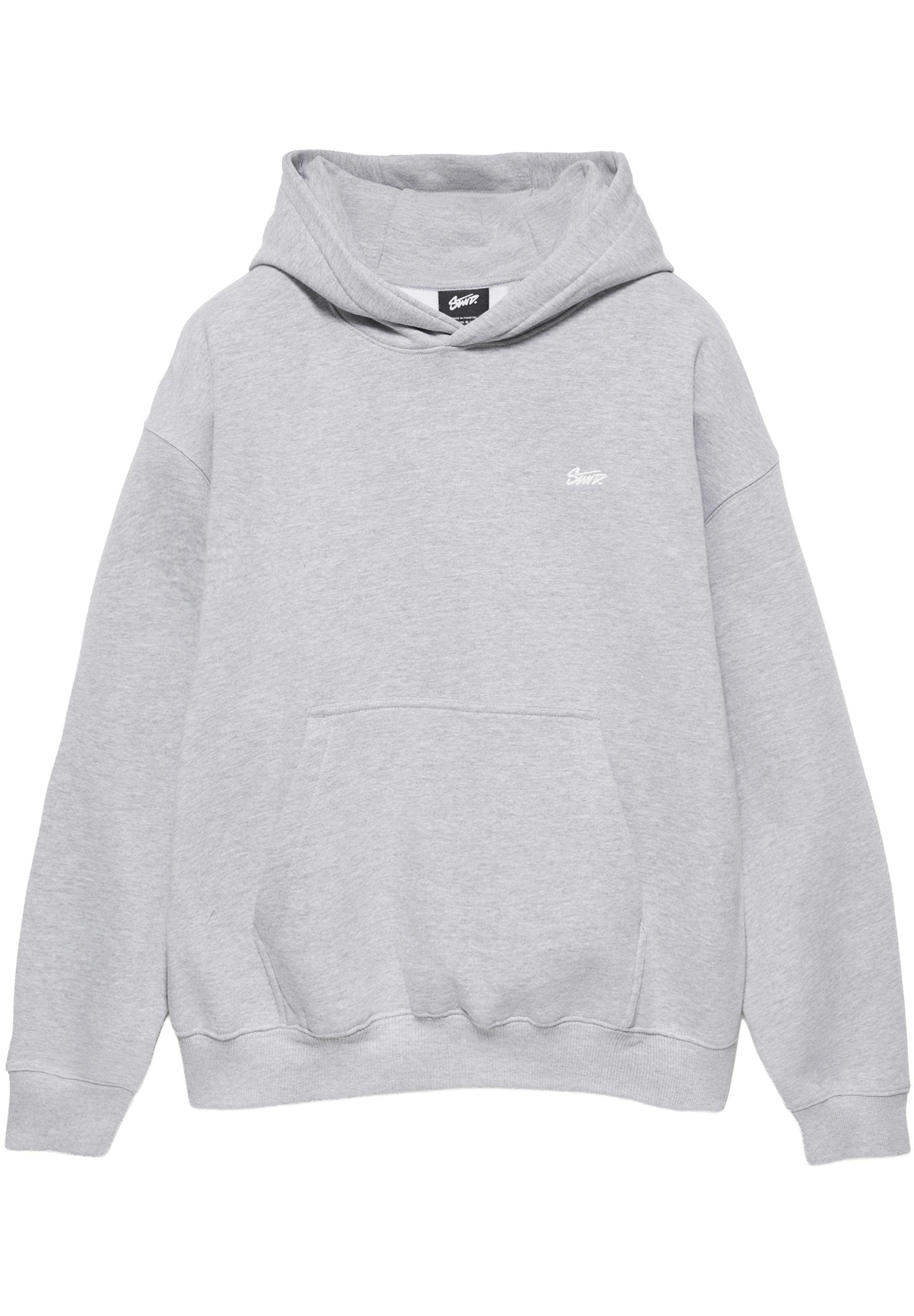 STWD logo boxy hoodie — Grey marl