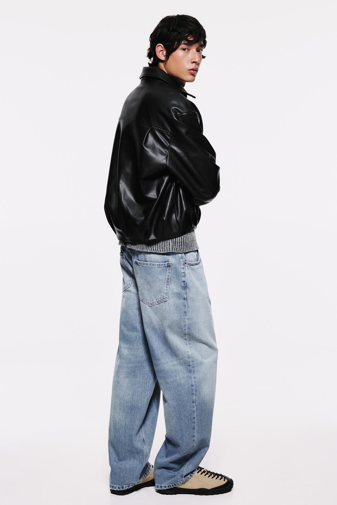 Leather-effect jacket — Black