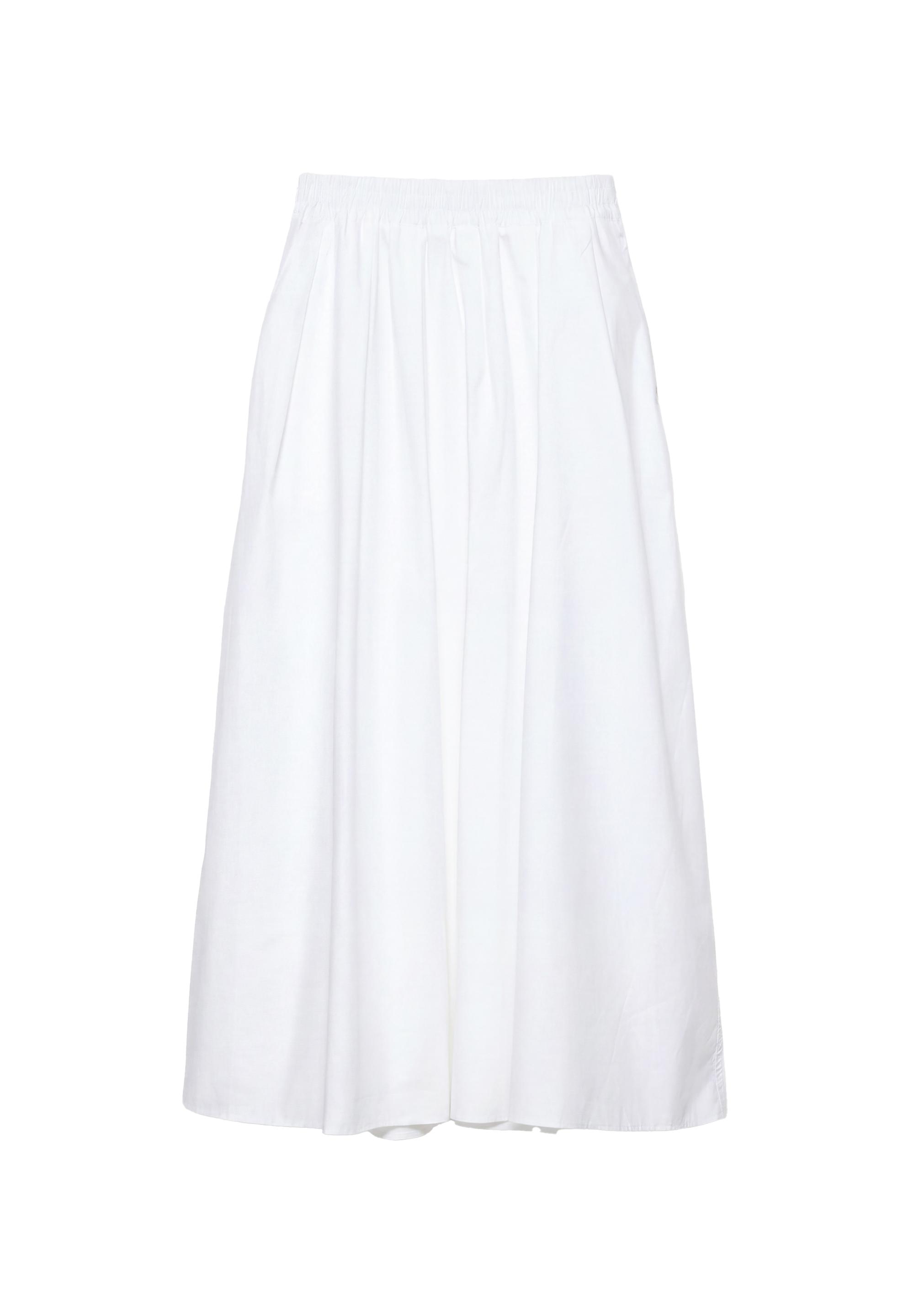 Long poplin skirt — White