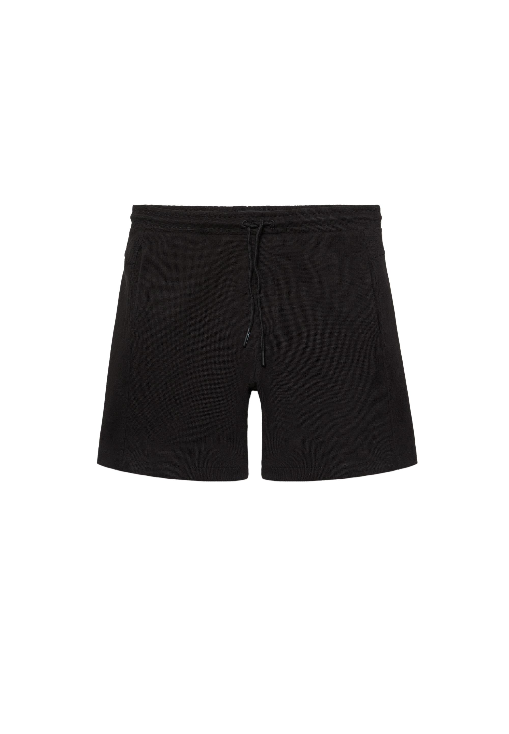 Piqué jogger Bermuda shorts — Black