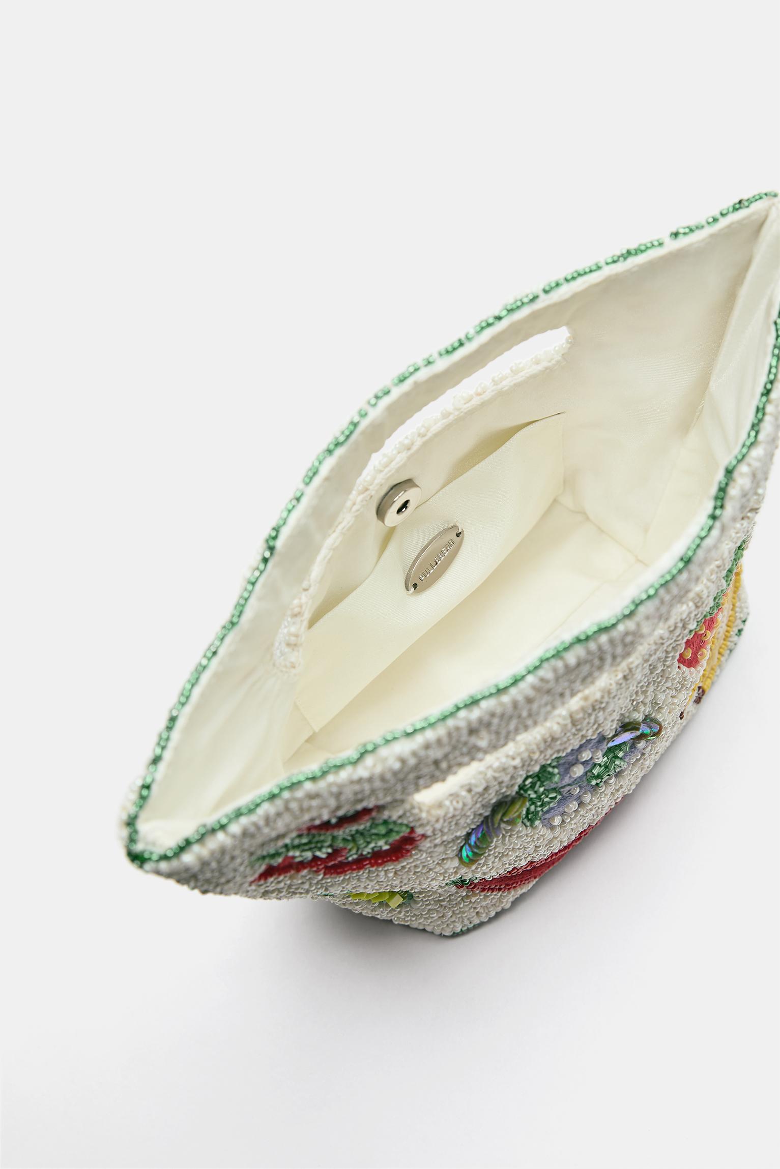 Beaded handbag — White