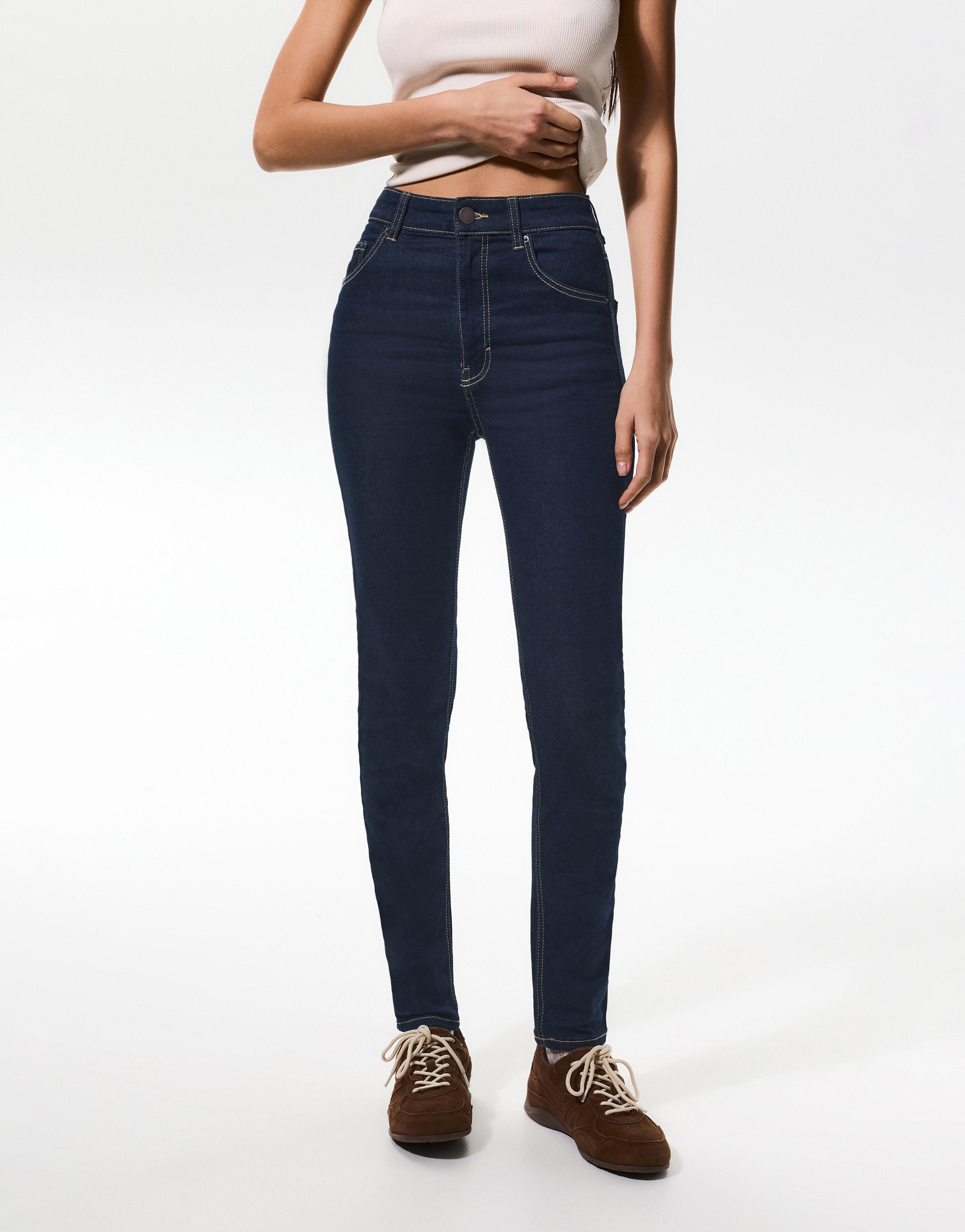High-waist skinny jeans — Navy
