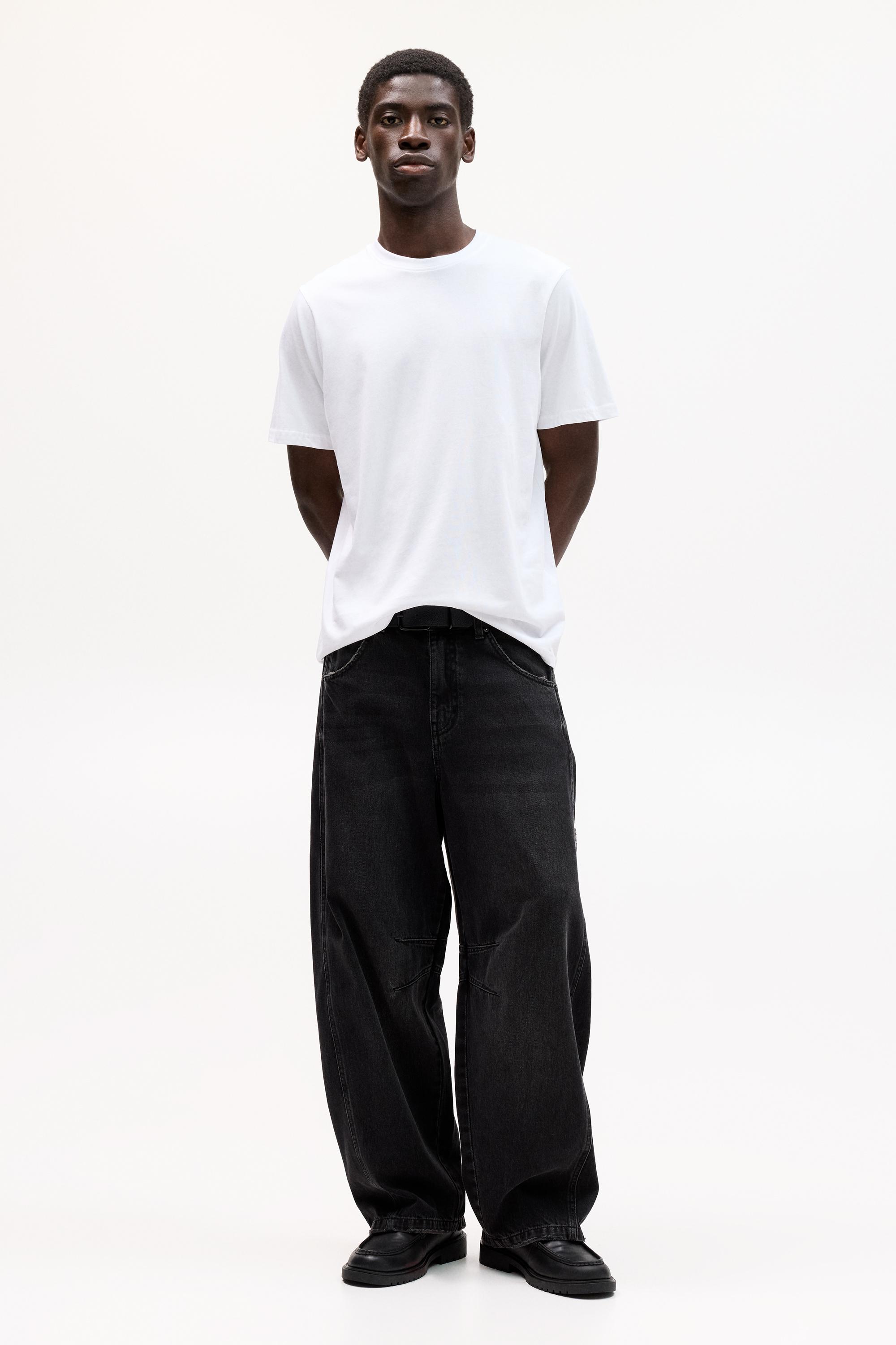 Basic kısa kollu pamuklu tişört - Görsel 17