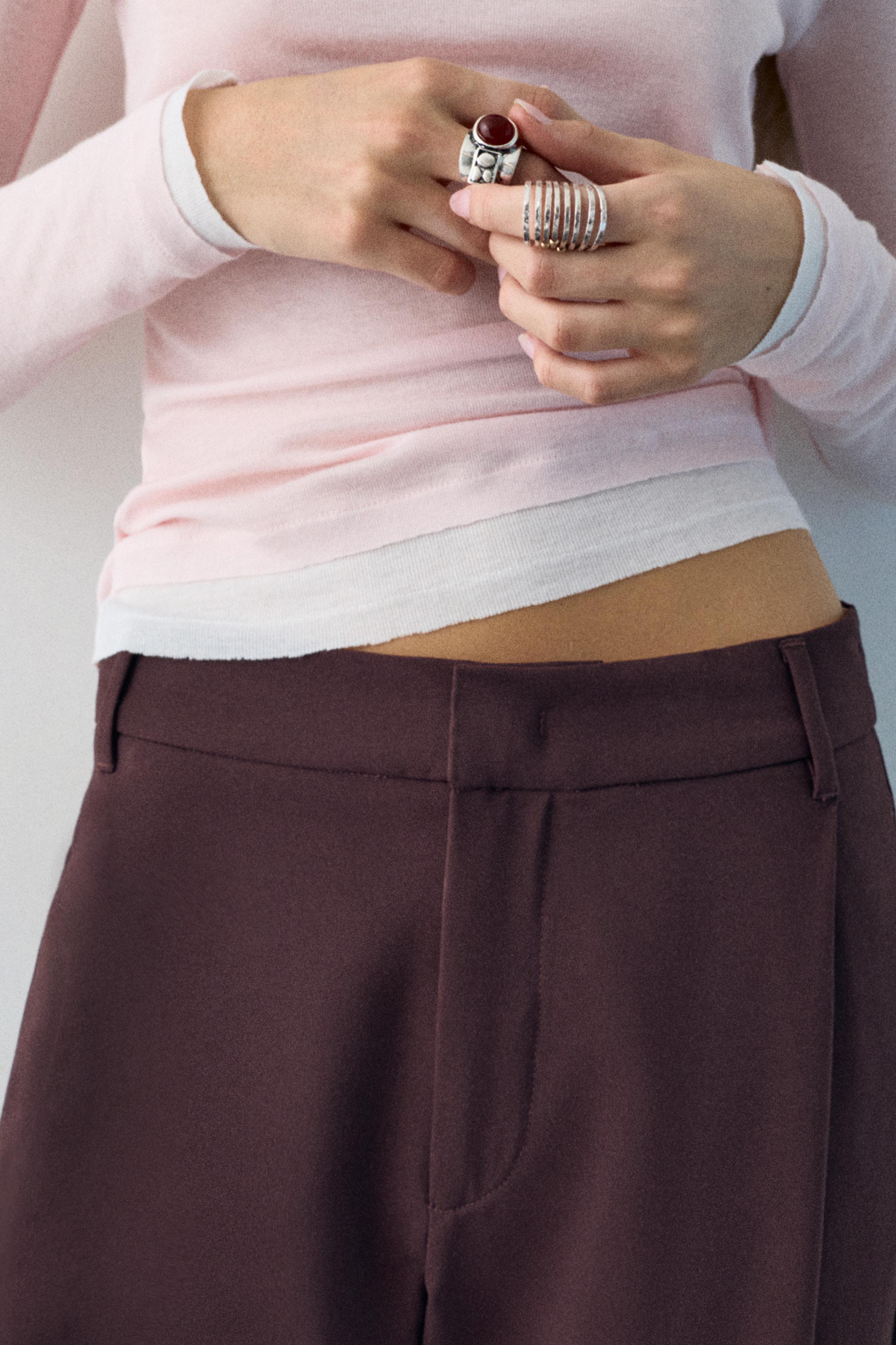 Darted smart trousers — Burgundy