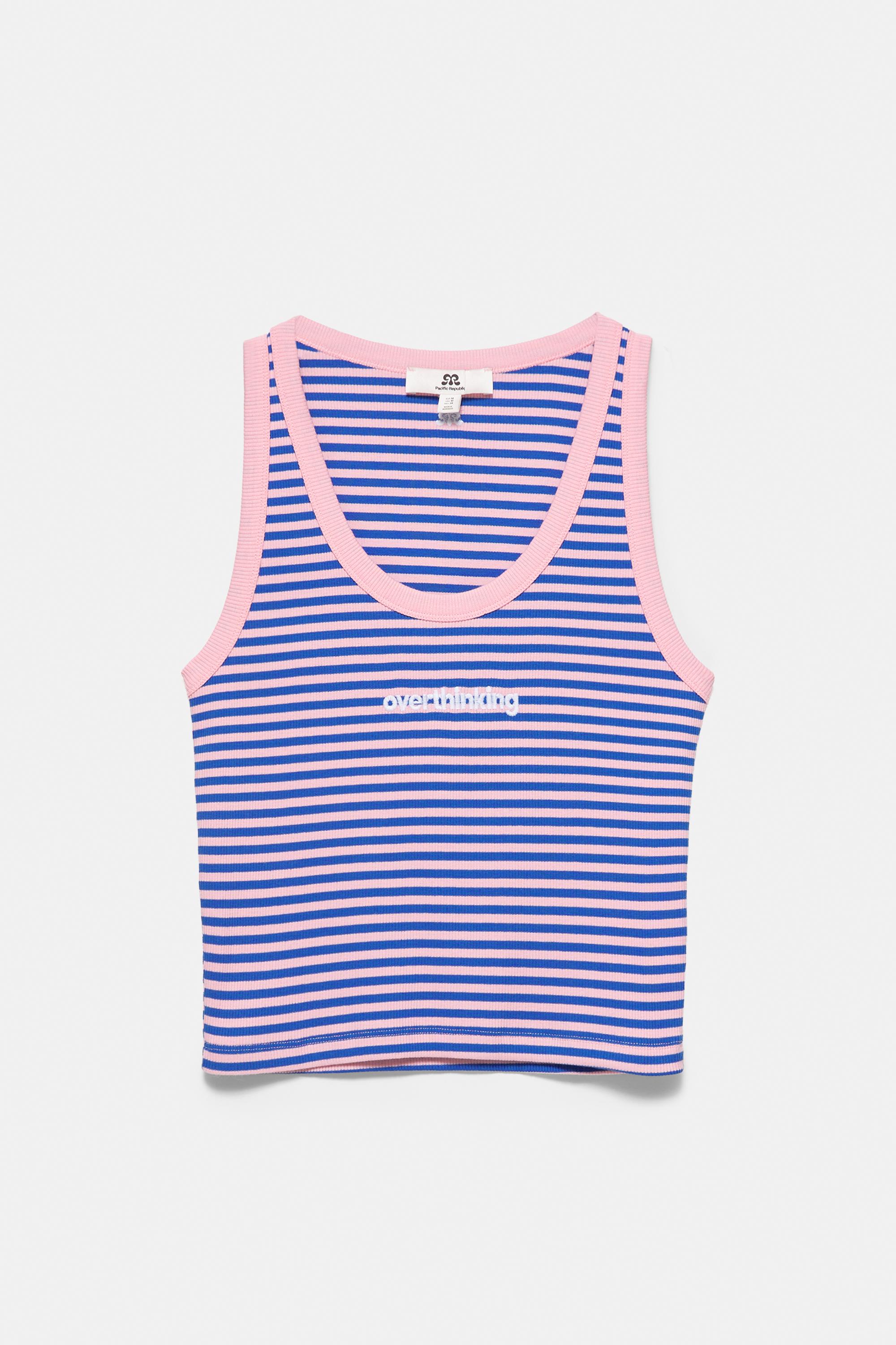 Striped tank top — Deep blue