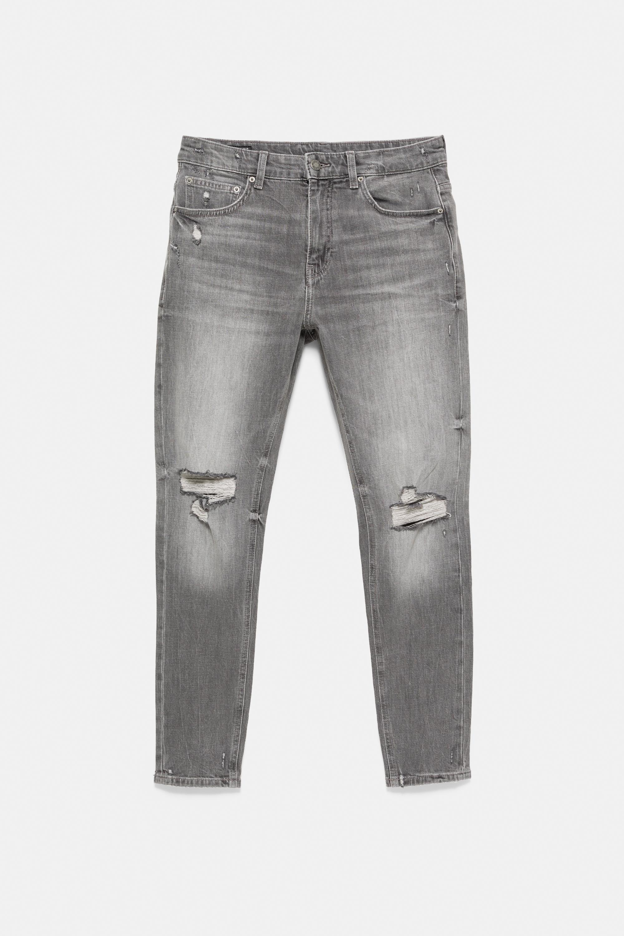Ripped skinny jeans — Dark grey