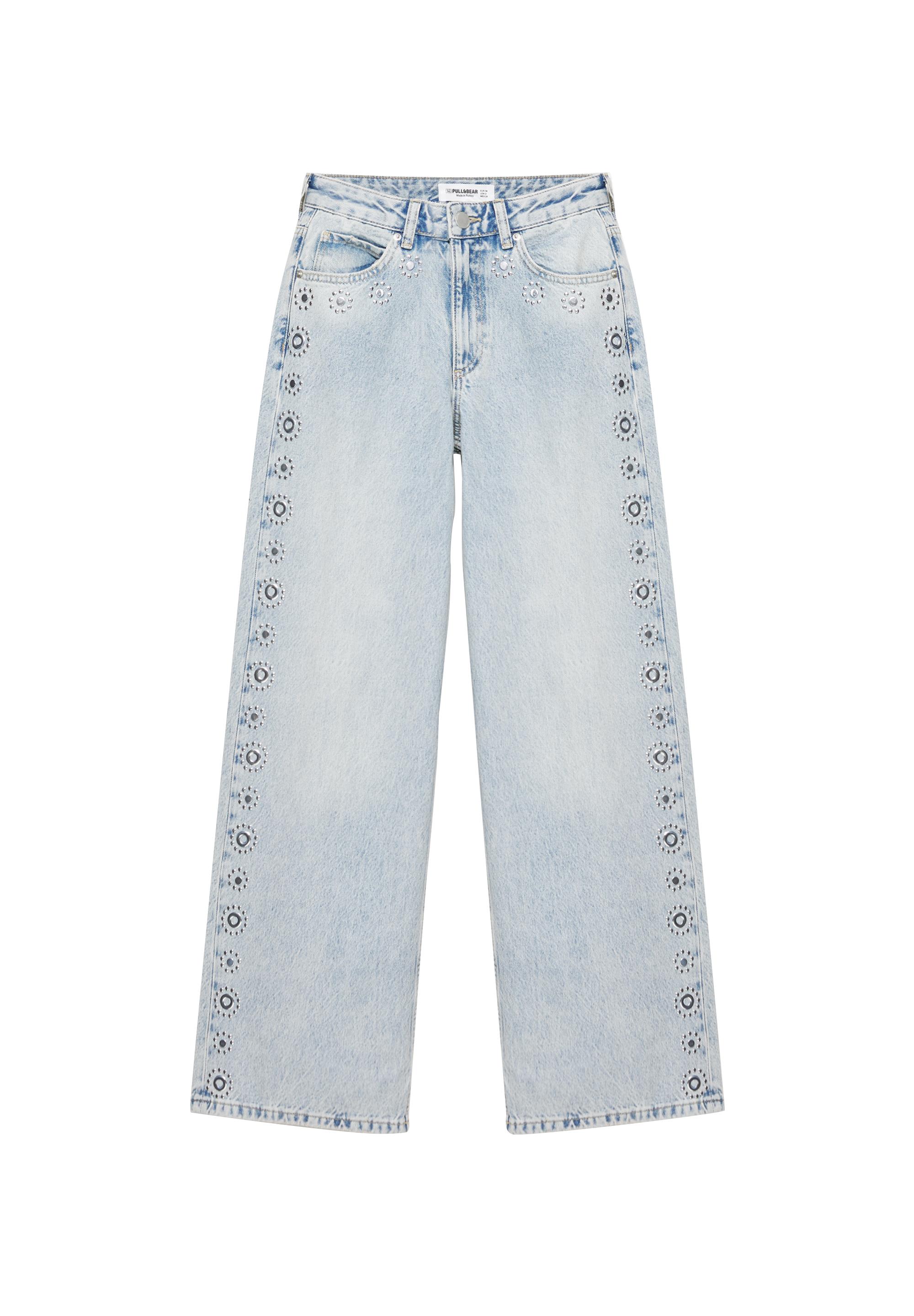 Studded baggy jeans — Pale blue