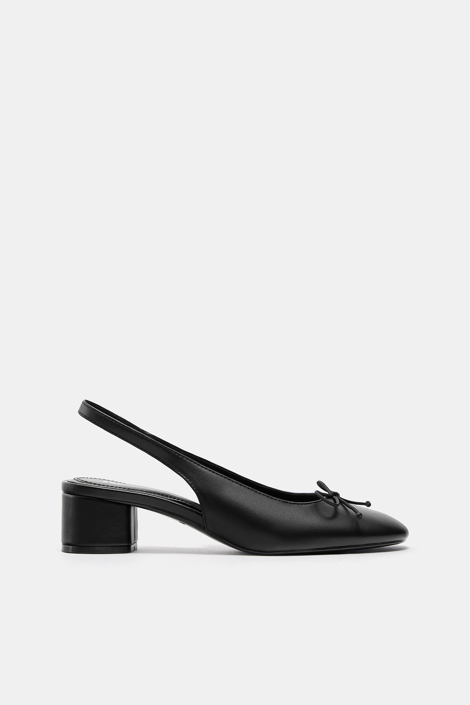 Heeled ballerinas — Black