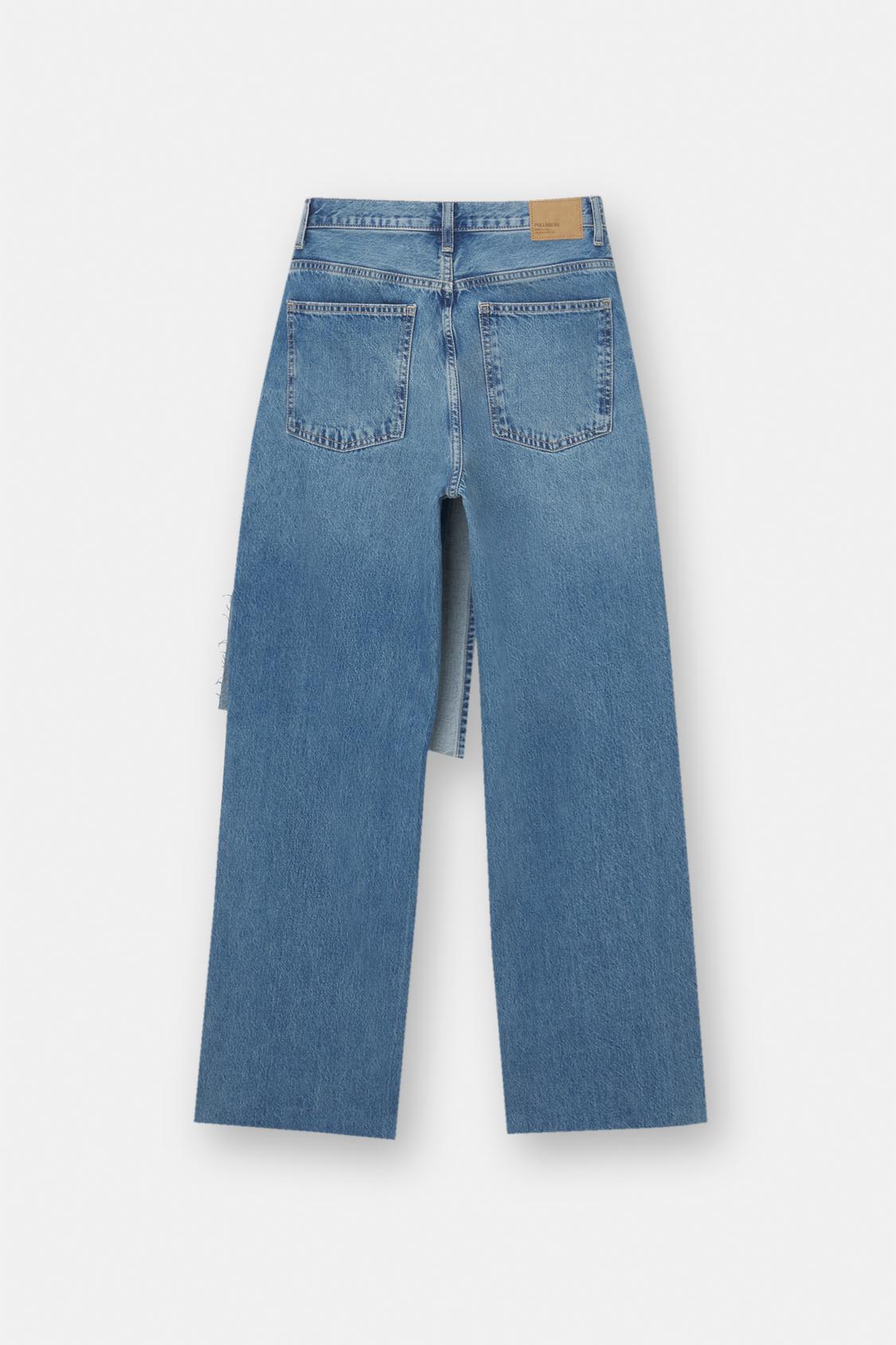 Sarong-style low-rise straight jeans - PULL&BEAR