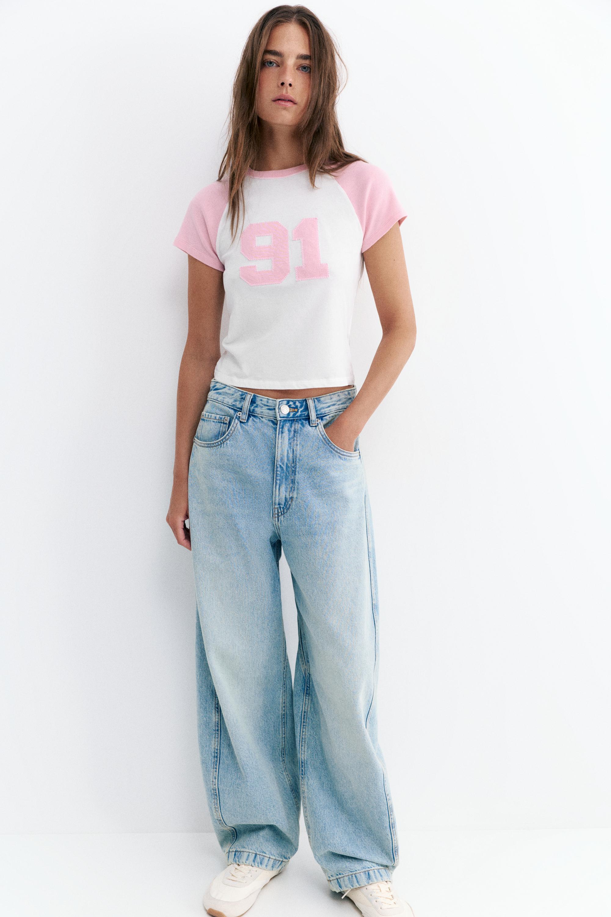 Number raglan T-shirt — Ice