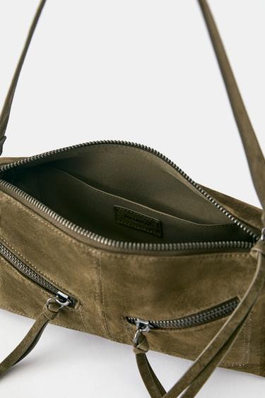 Leather multipocket shoulder bag — Khaki 5