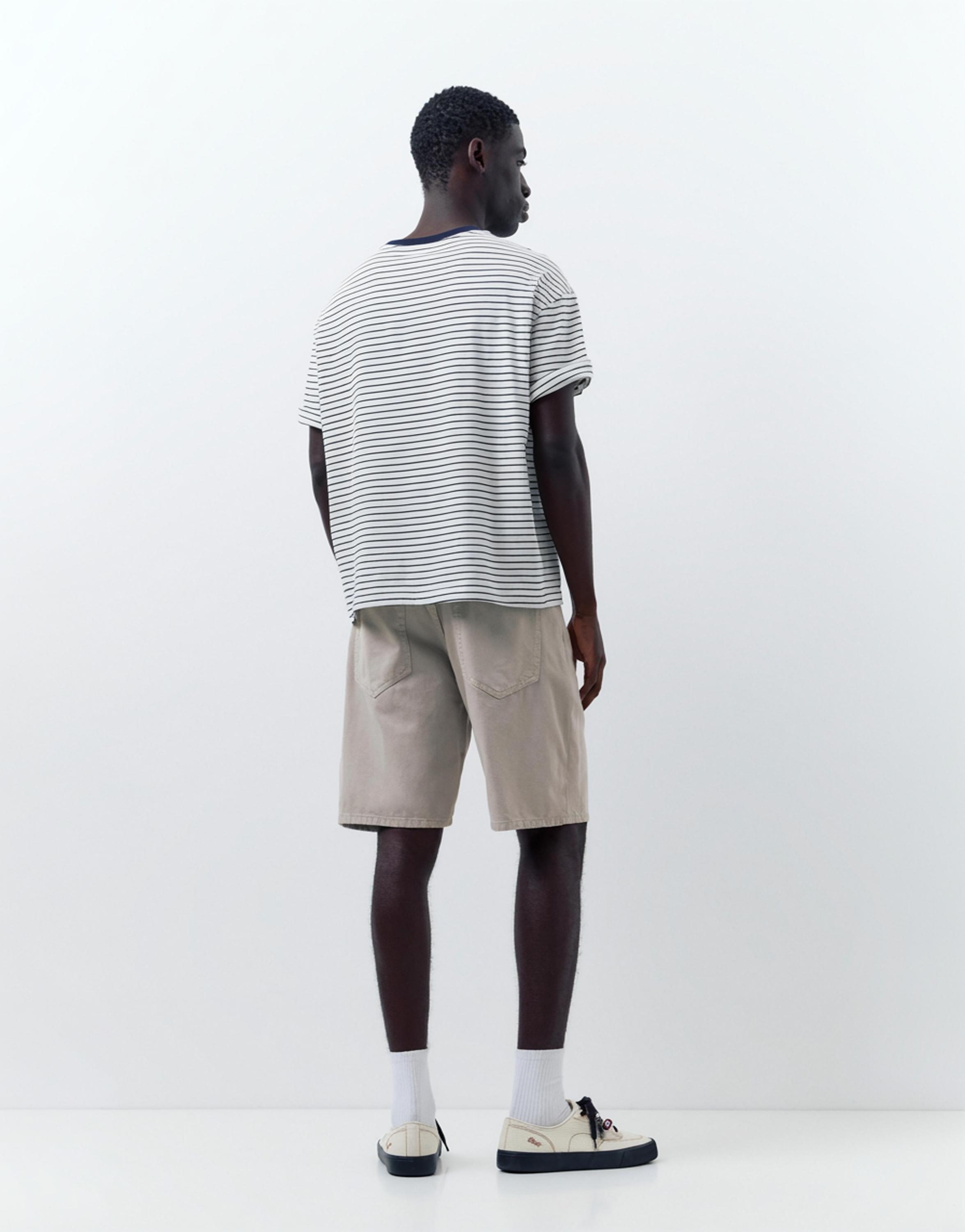 Standard denim Bermuda shorts — Pale grey