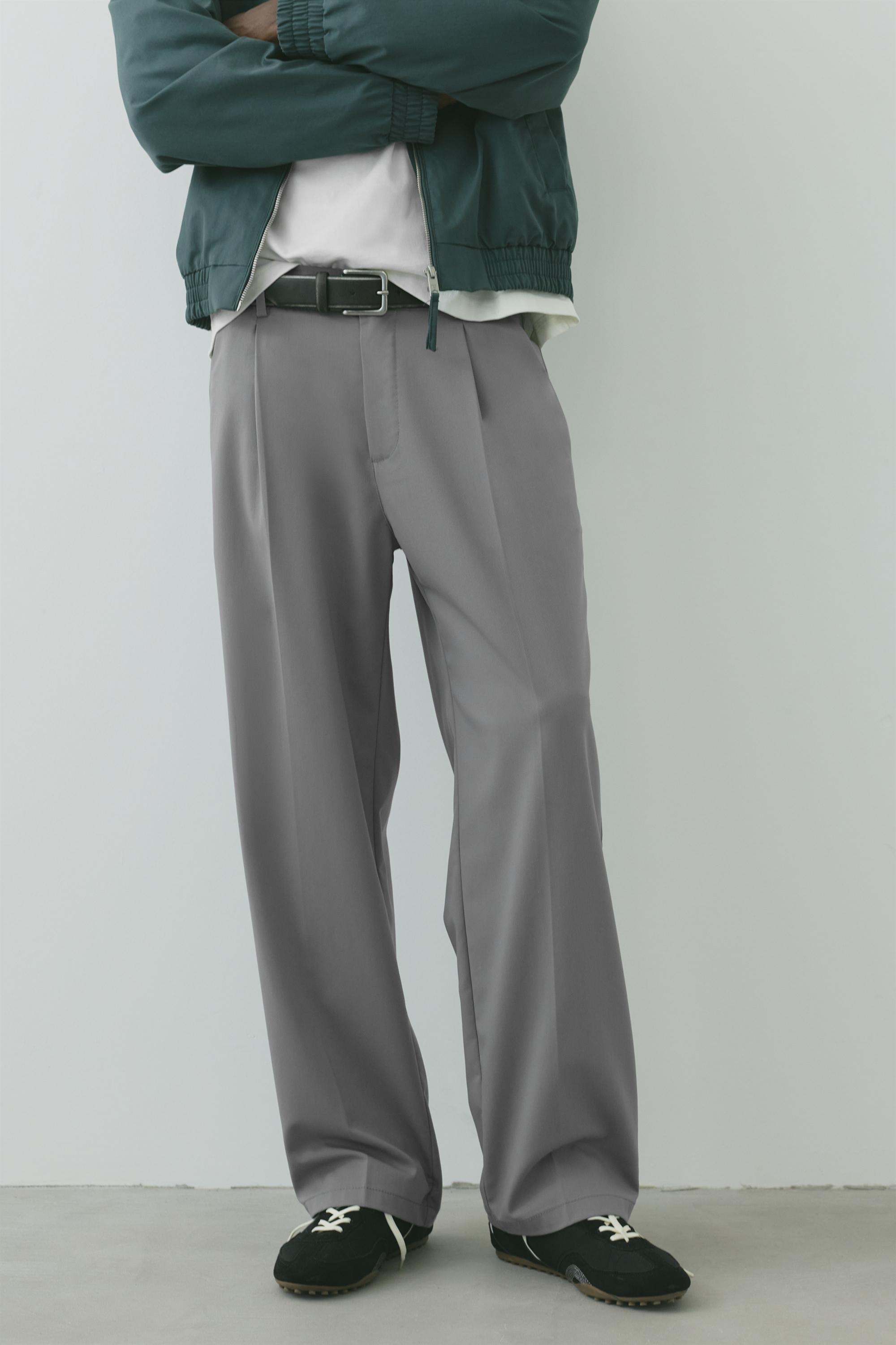 Wide-leg tailored trousers — Grey