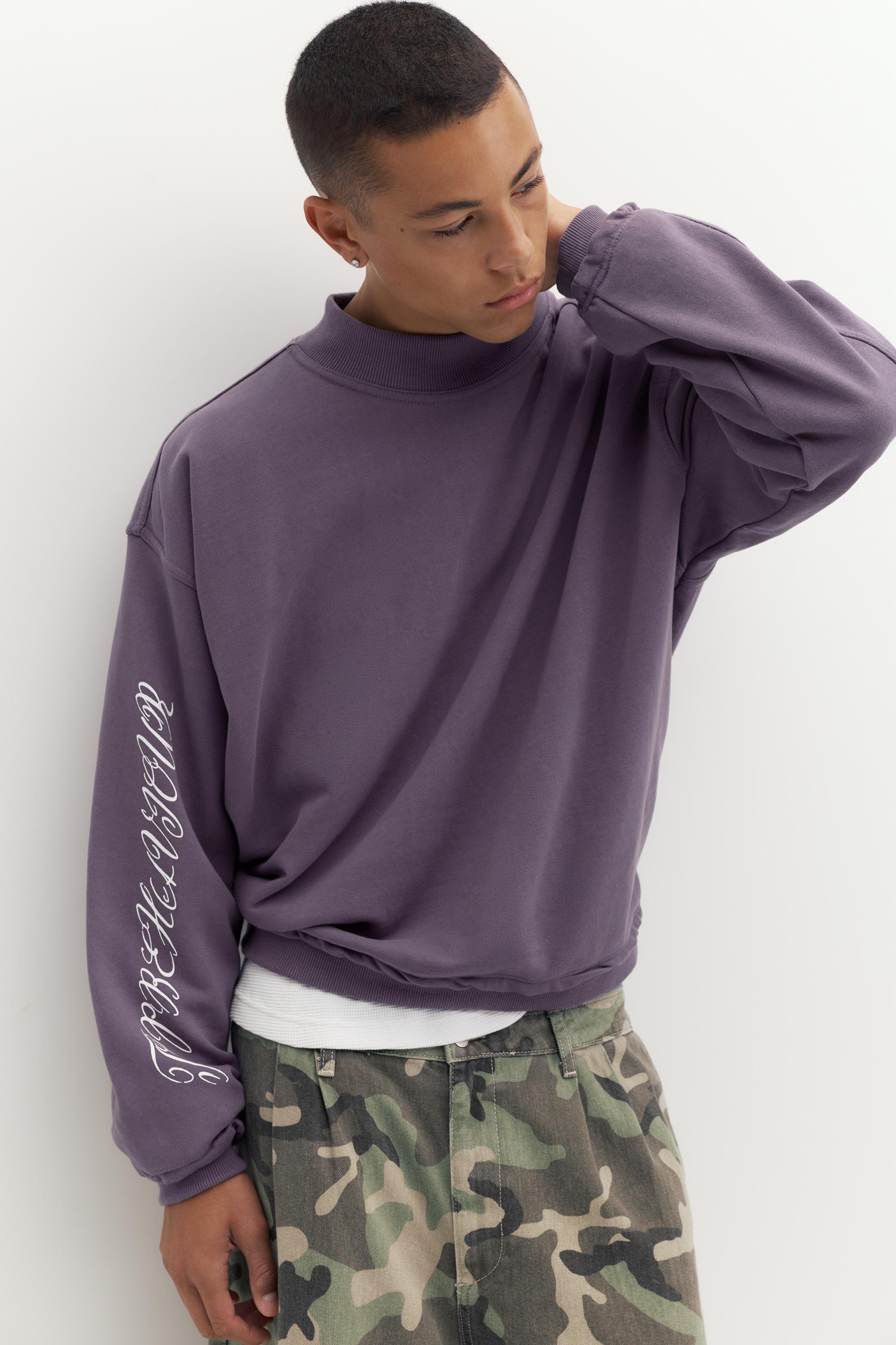 Pull&Bear STWD bisiklet yaka sweatshirt görsel 7