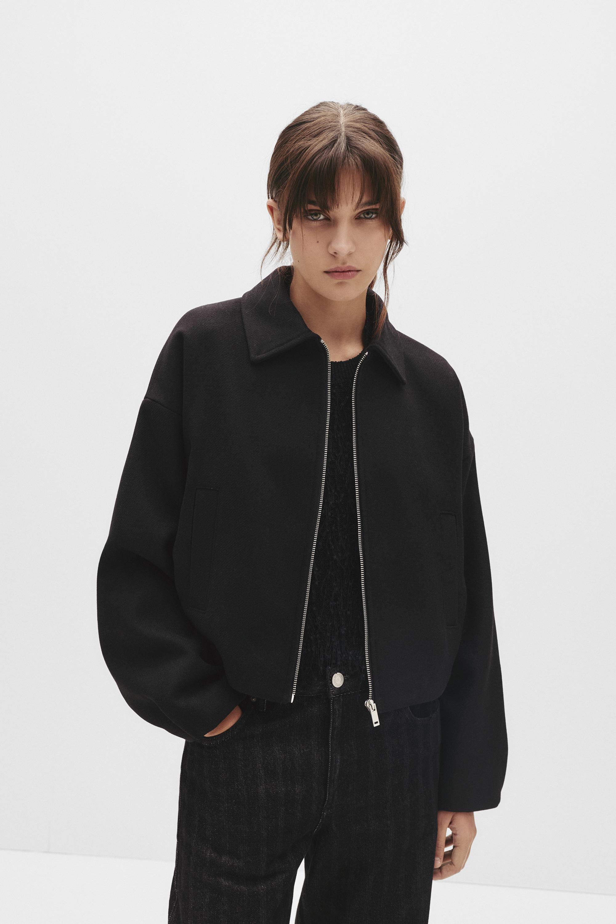 Kurze Tailored Jacke Aus Tuch