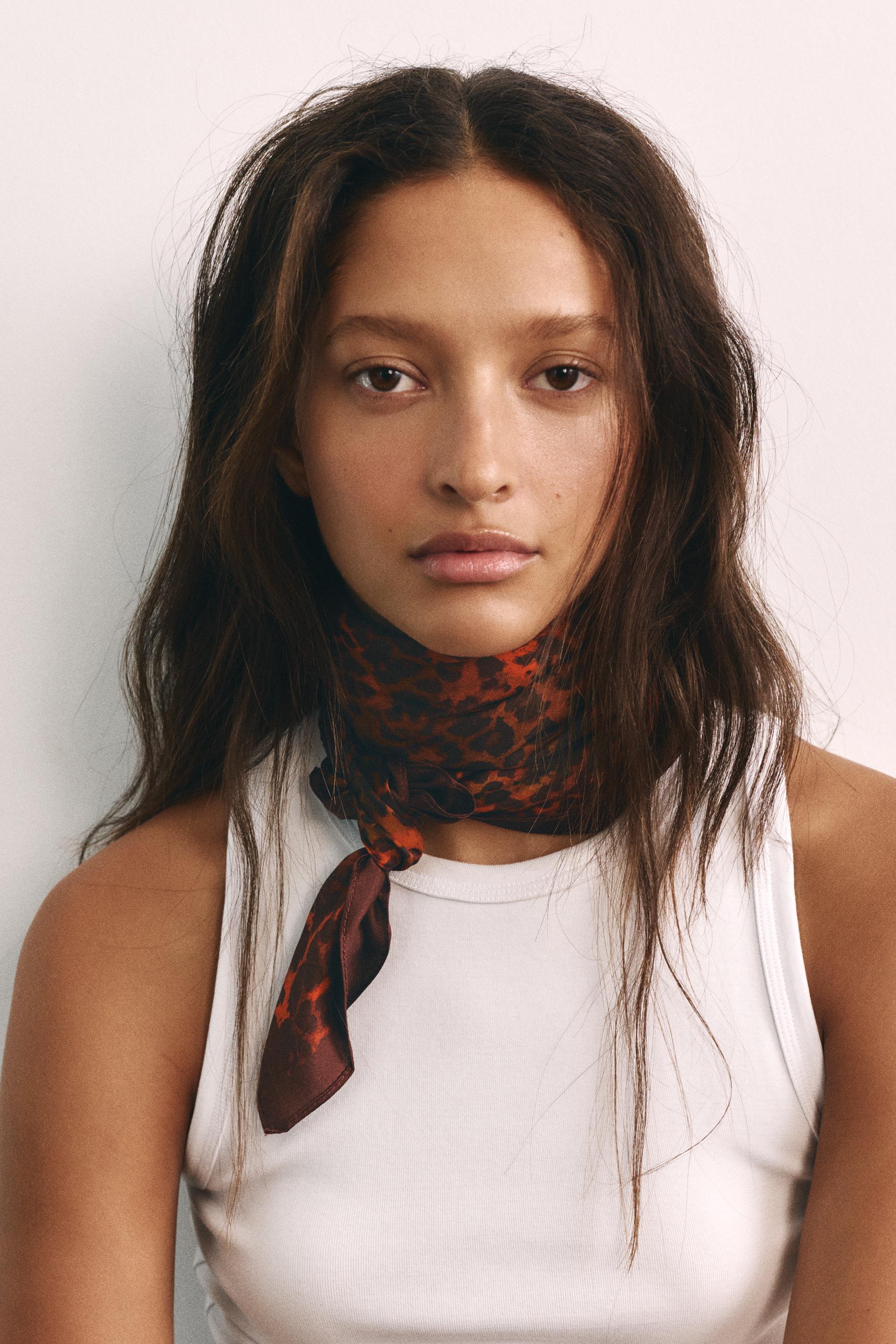 Leopard print bandana — Brown