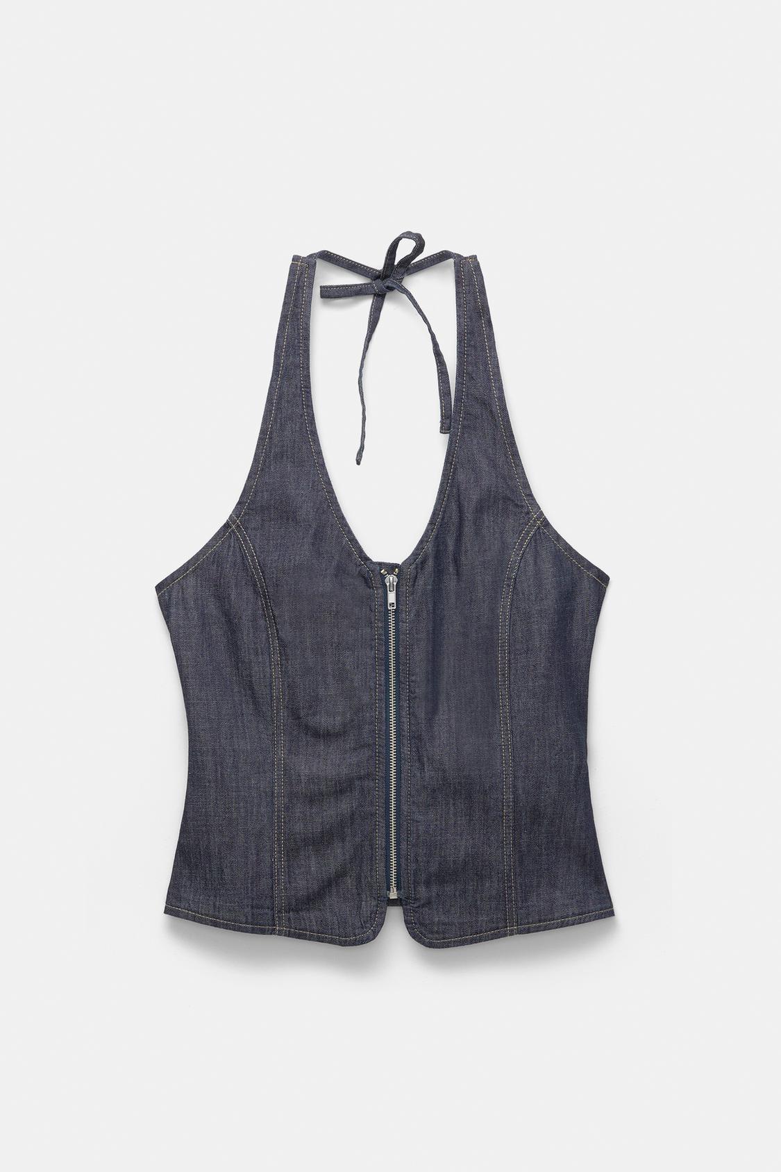 Pull And Bear Chaleco Vaquero El Conjunto De Punto De Chaleco Y