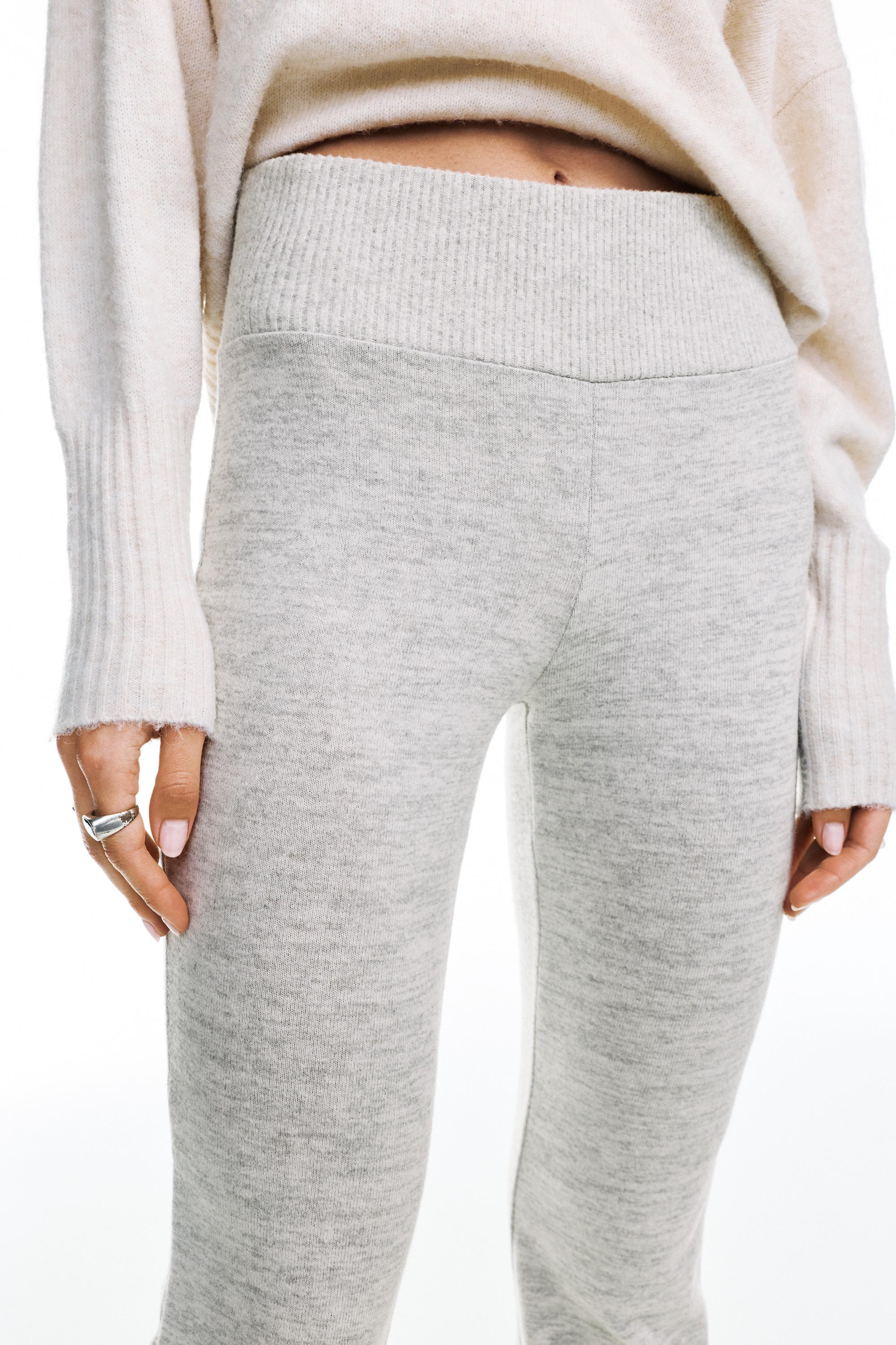 Soft touch flared trousers — Pale marl