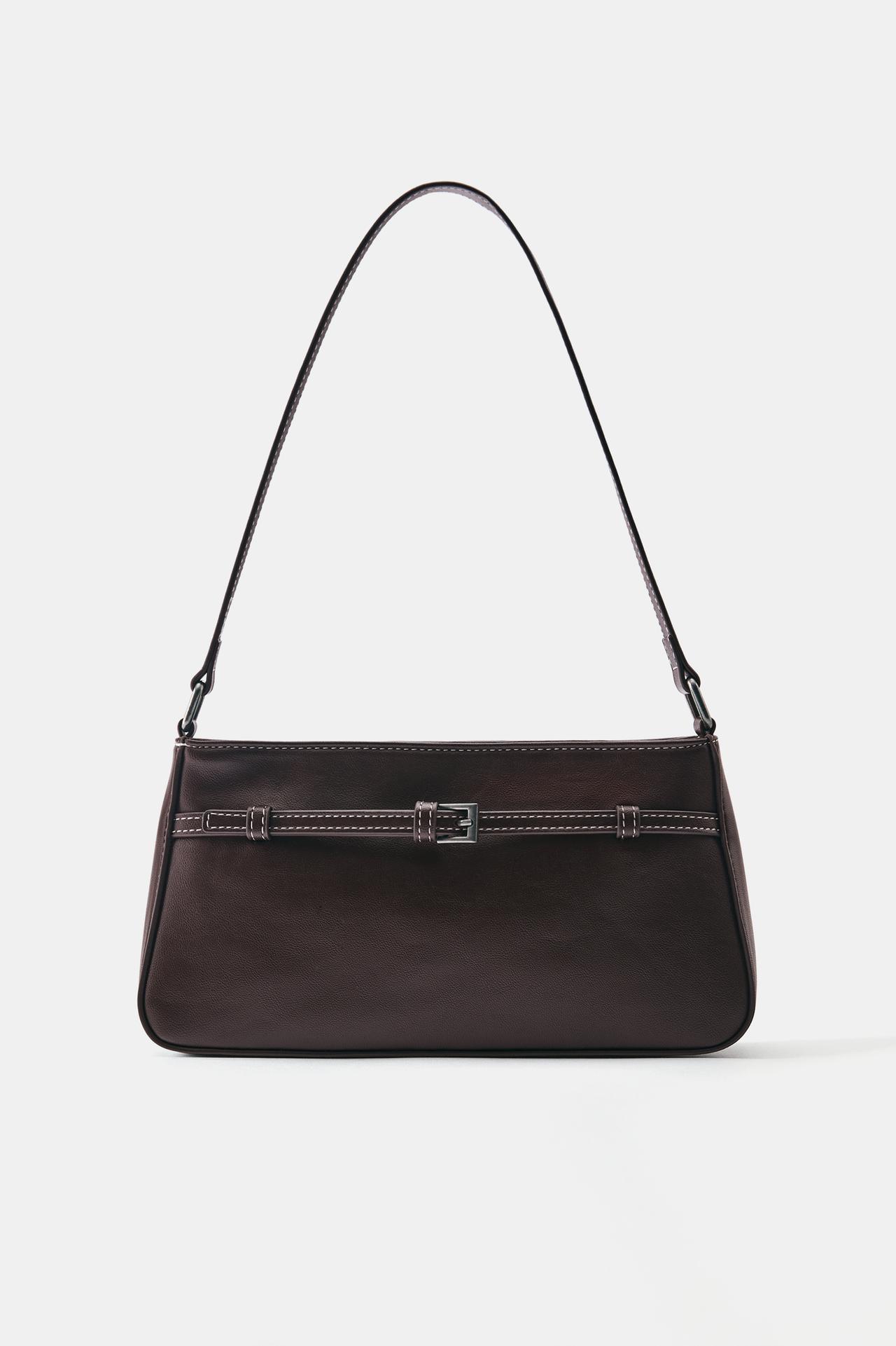 Buckle shoulder bag — Brown