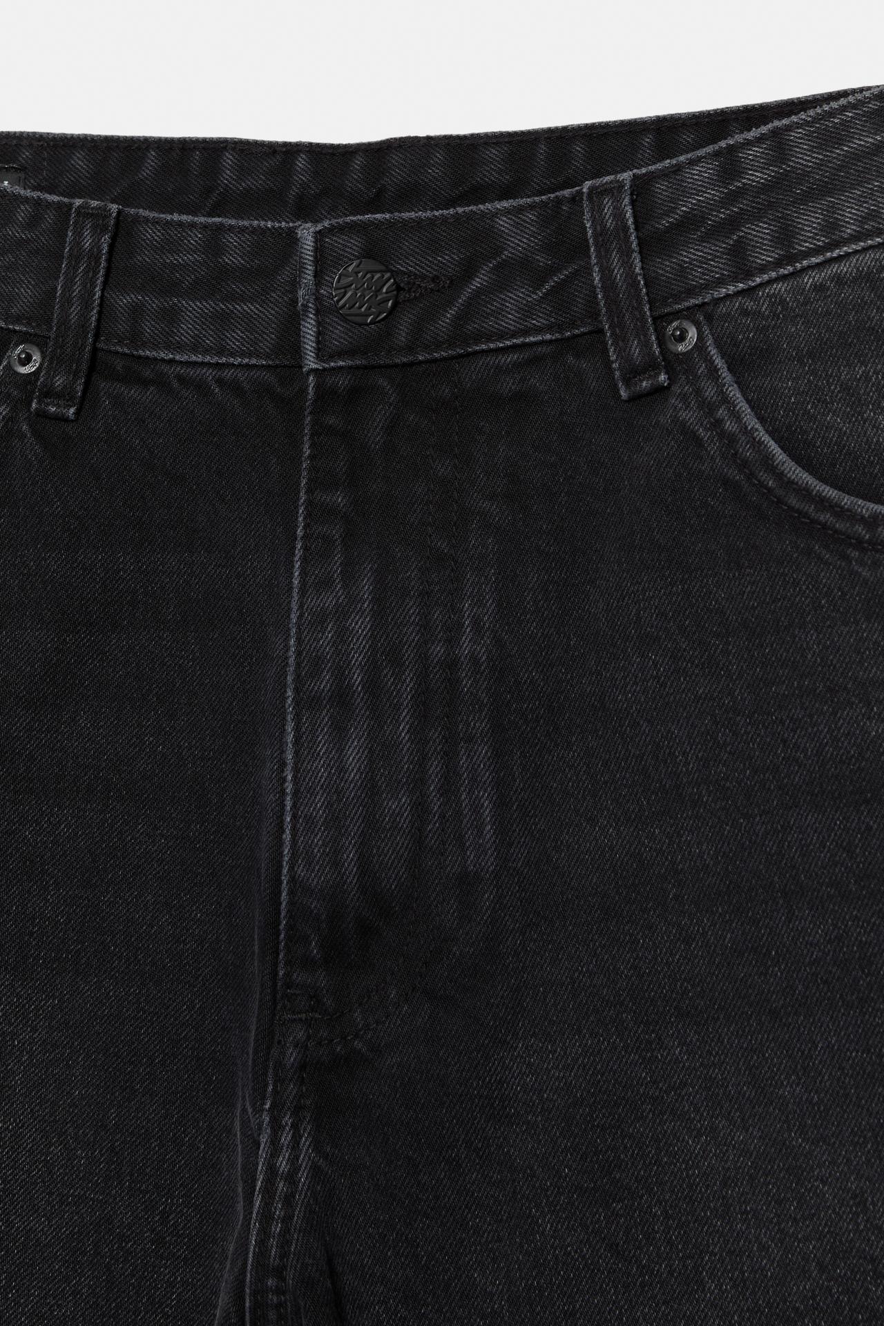 Baggy denim Bermuda shorts — Faded black