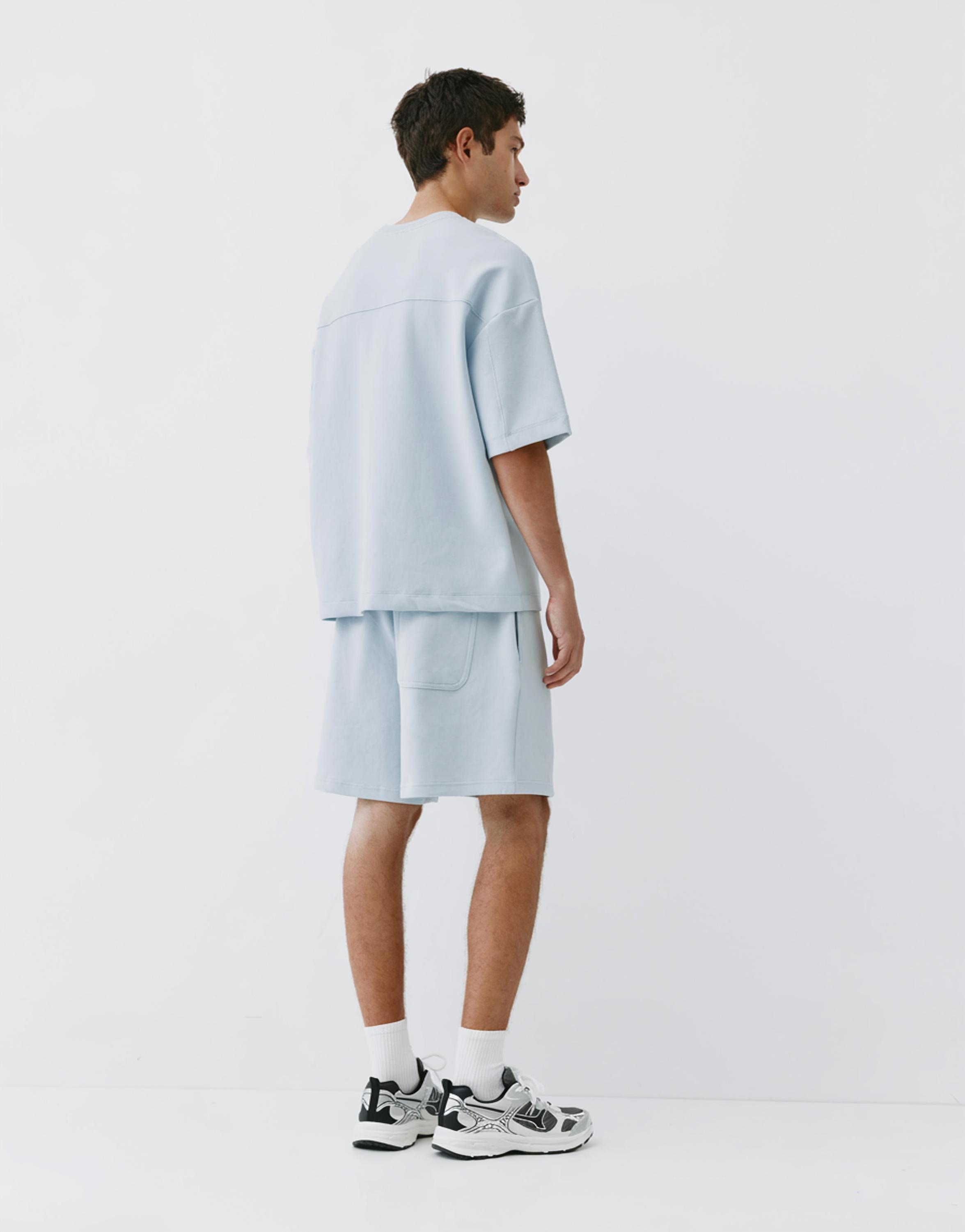 Interlock short sleeve sweatshirt — Sky blue