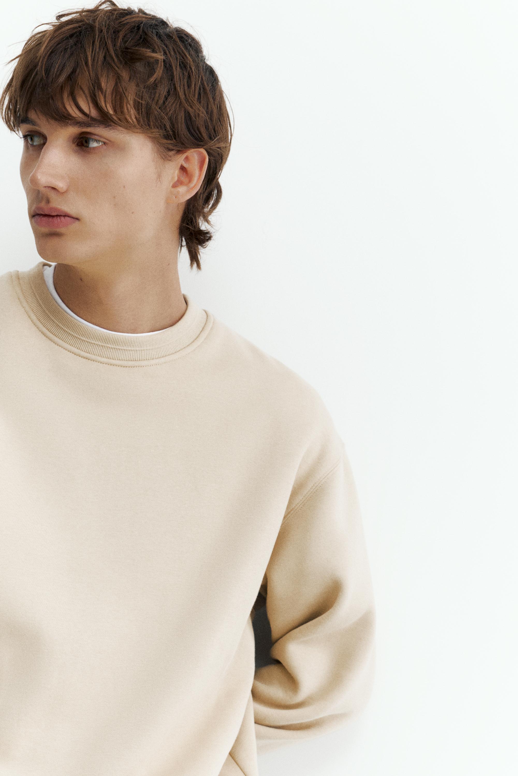 Relaxed fit round neck sweatshirt — Sand