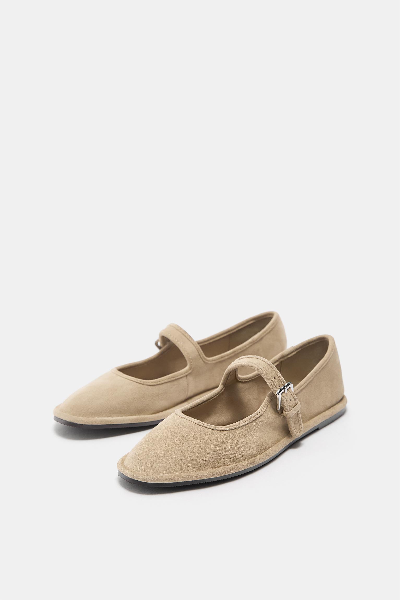 Mary Jane ballerina shoes — Sand