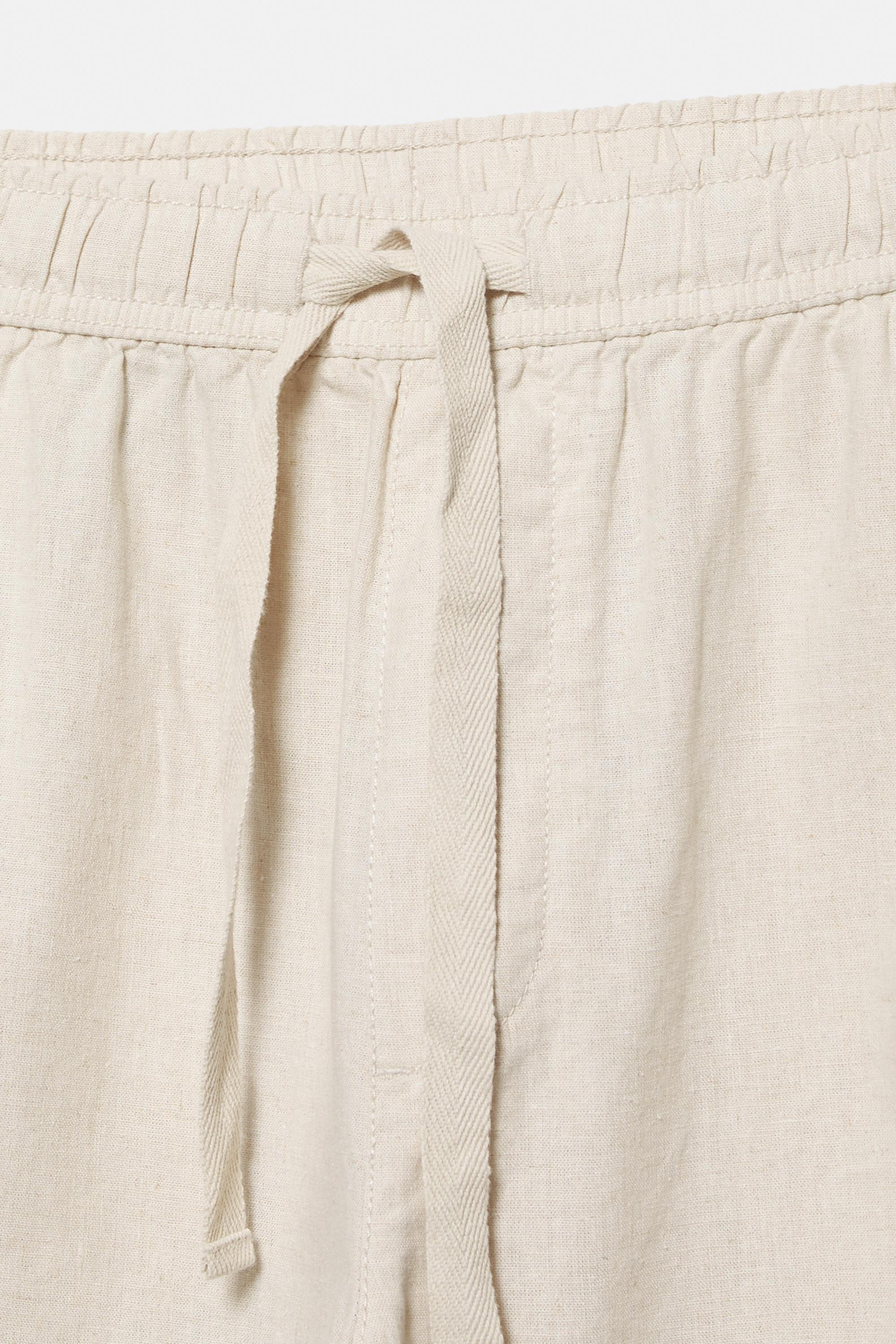 Linen blend jogger trousers — Beige