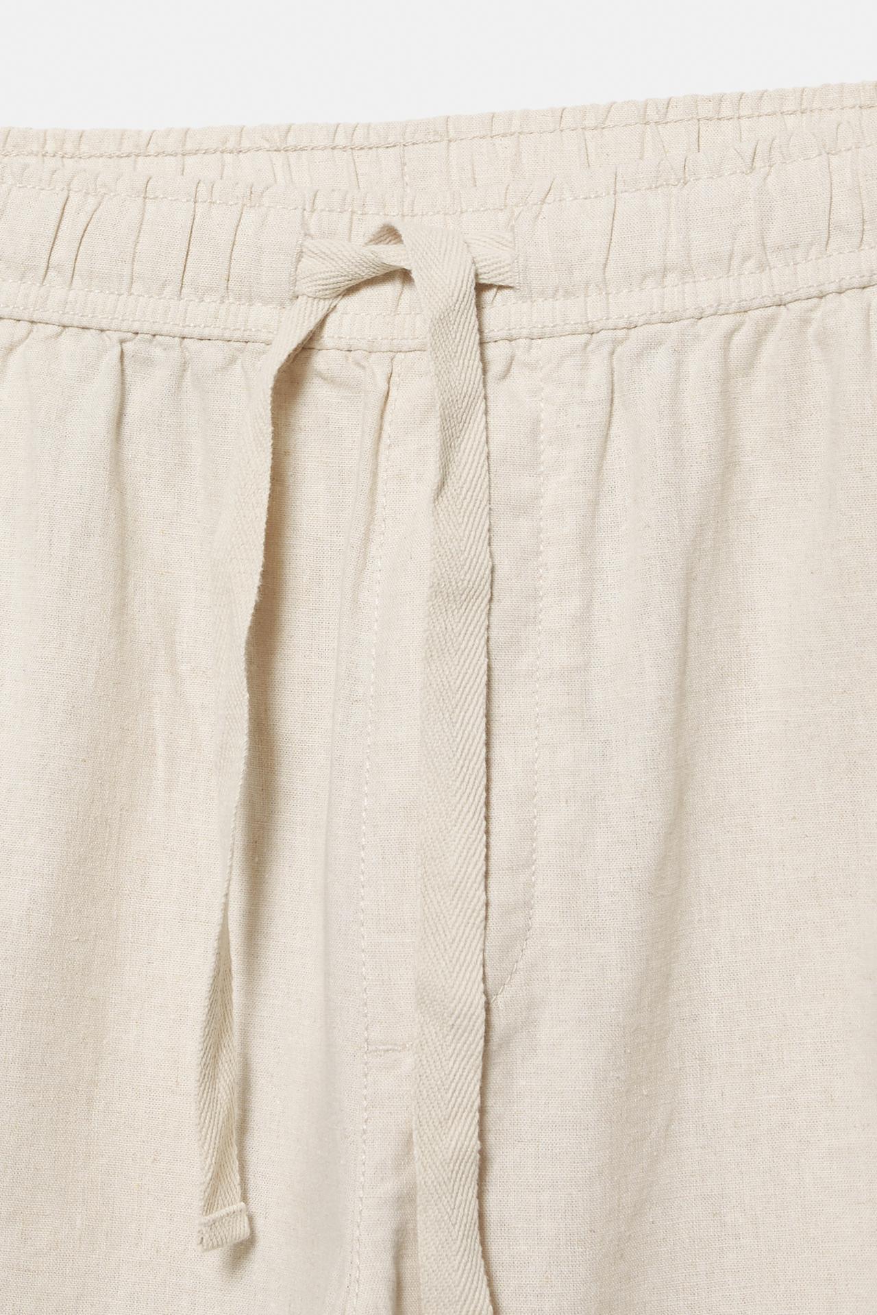 Linen blend jogger trousers — Beige