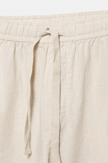 Linen blend jogger trousers — Beige 9