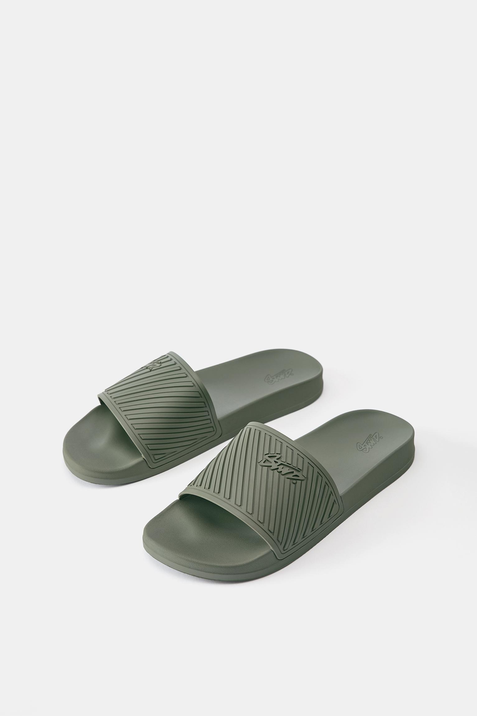STWD rubberised sandals — Khaki