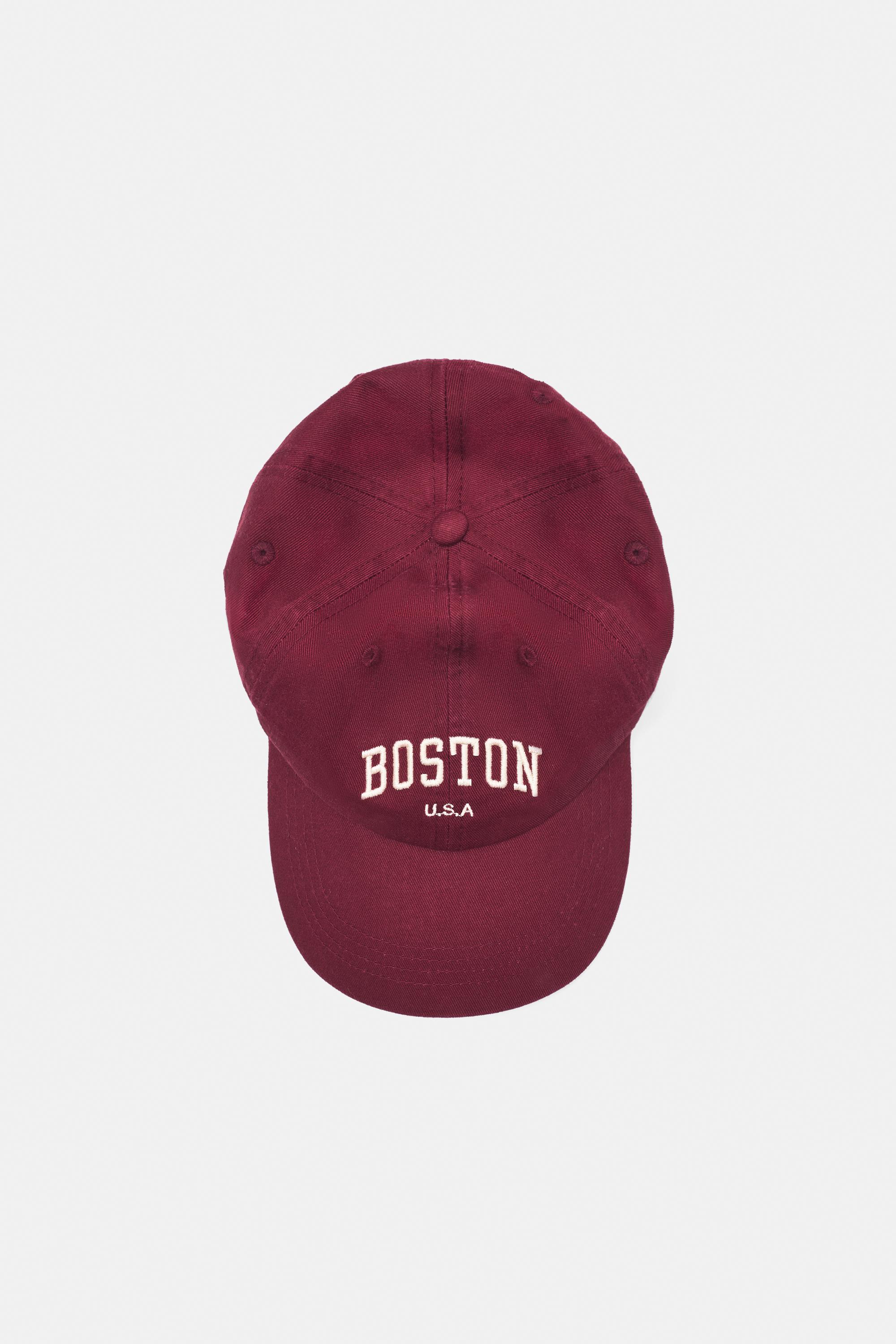 Boston embroidered cap — Maroon