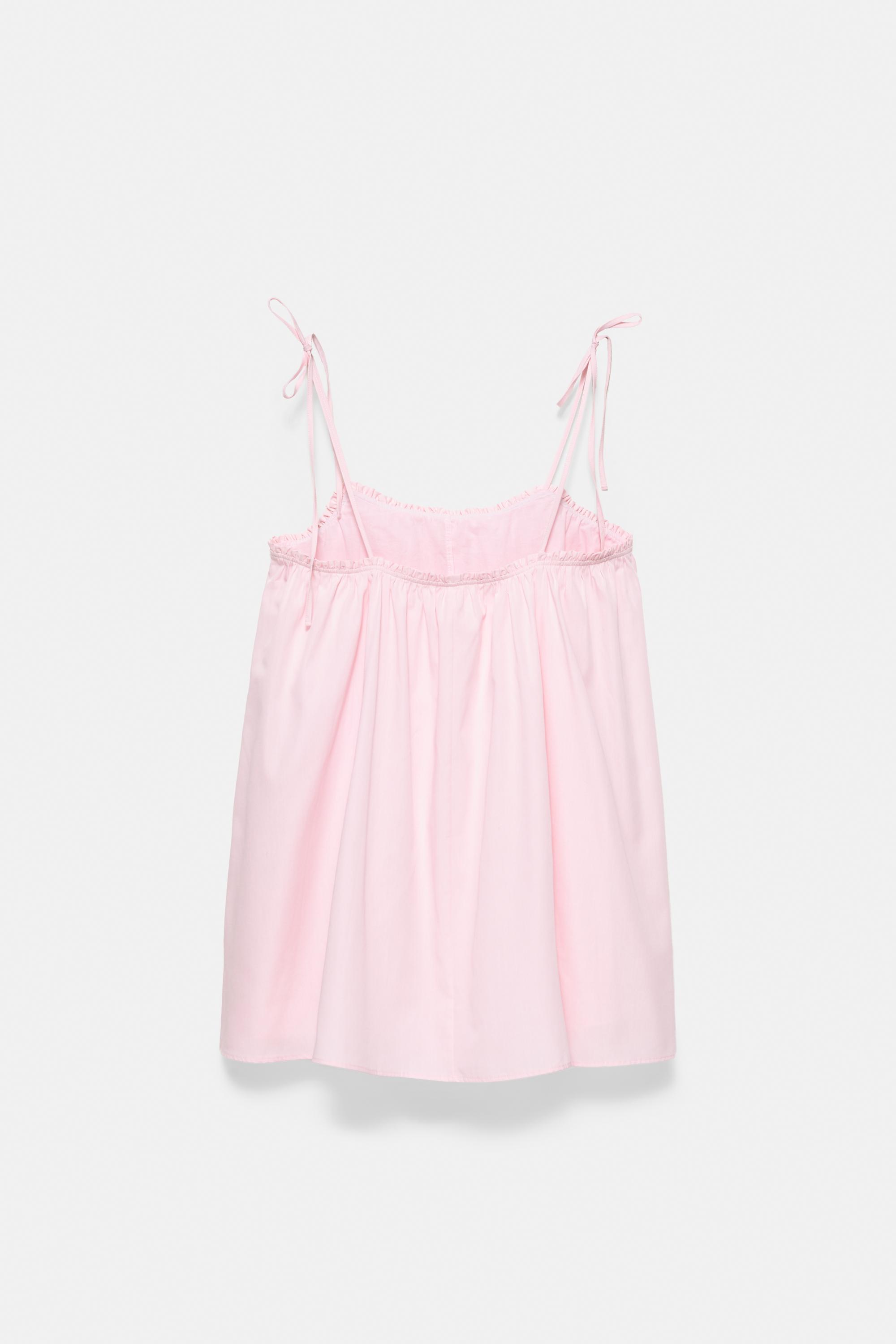 Strappy poplin mini dress — Pink
