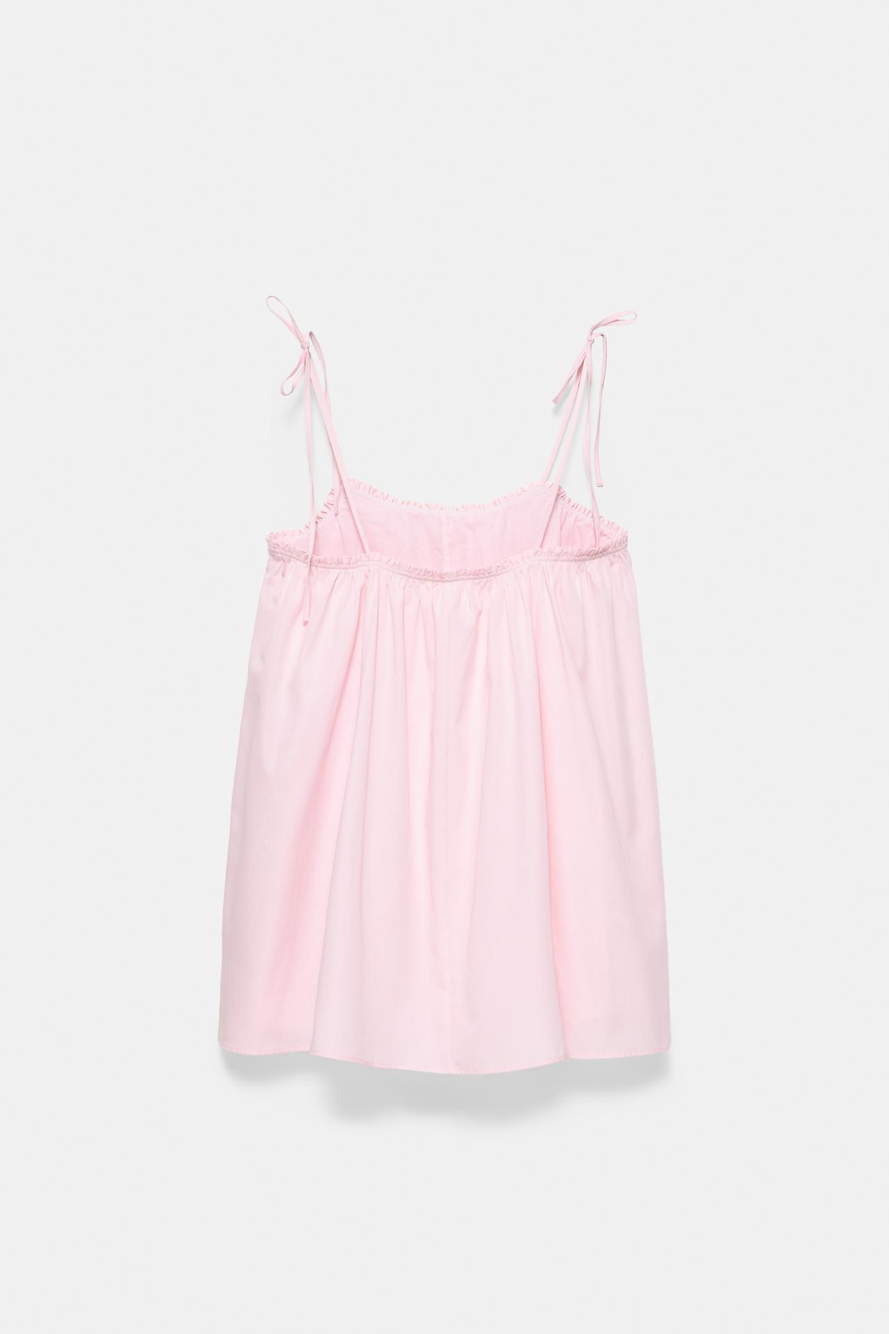 Strappy poplin mini dress — Pink