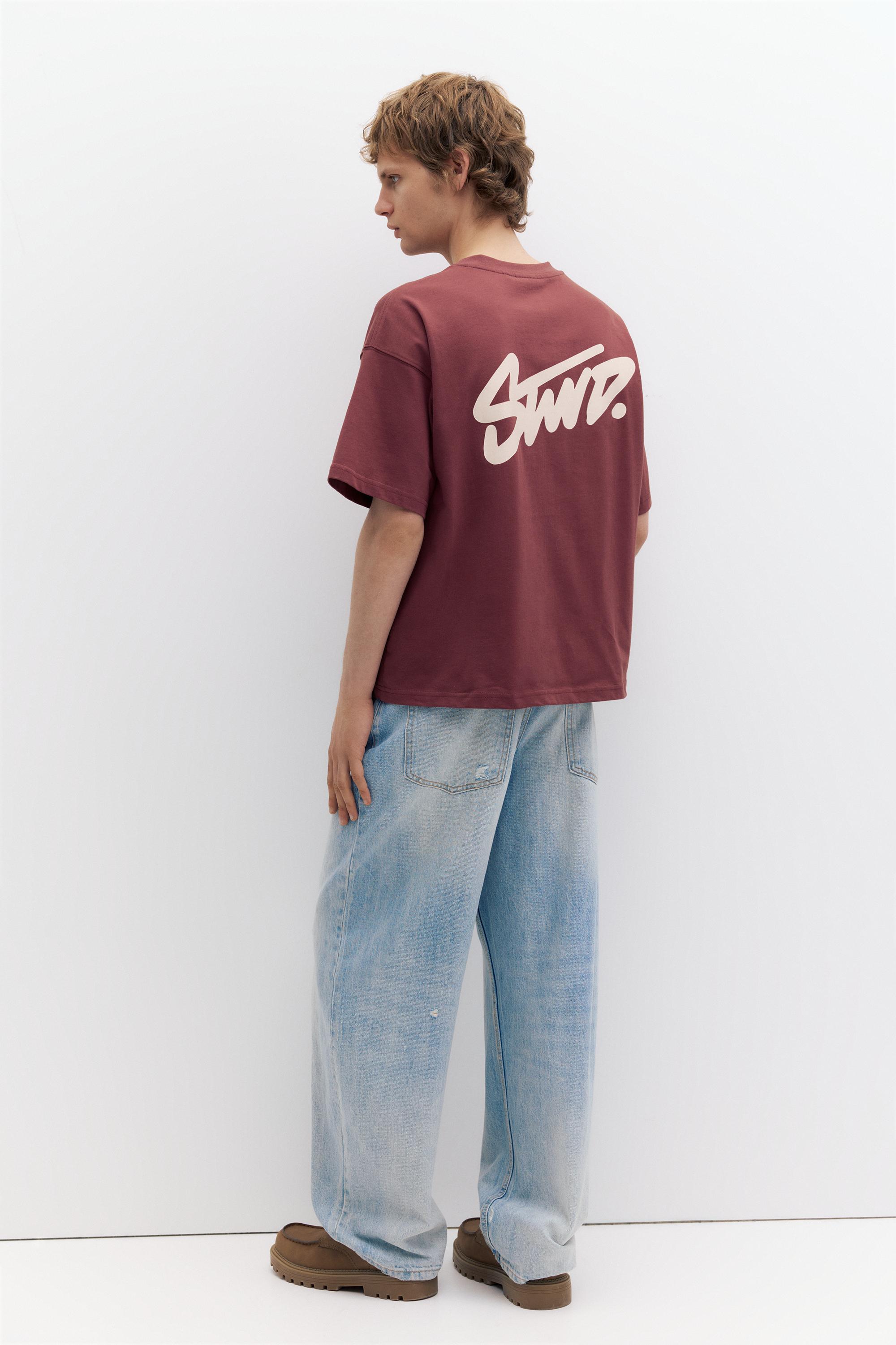 STWD logolu salaş t-shirt - Görsel 5