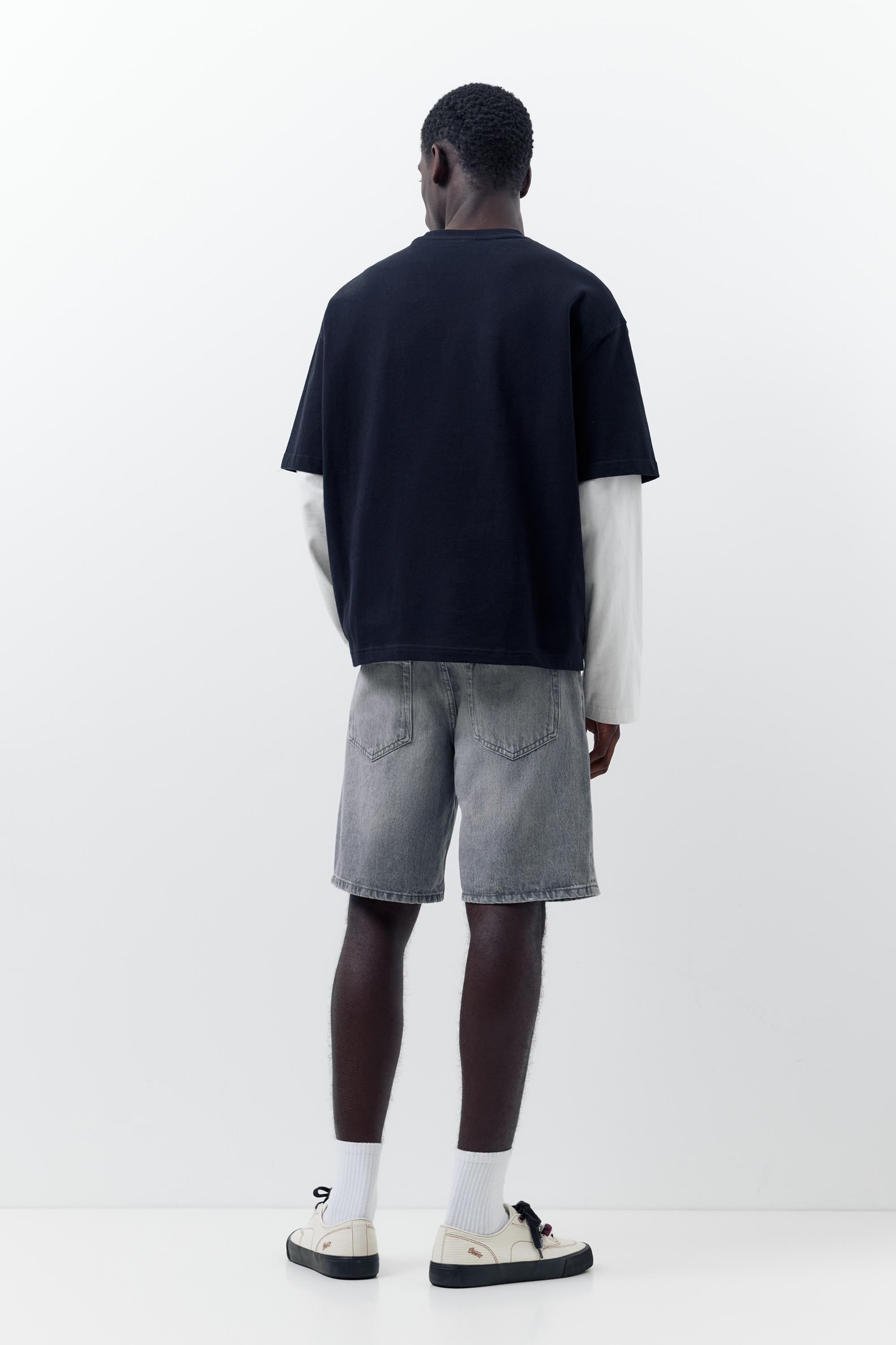 Standard denim Bermuda shorts — Dark grey